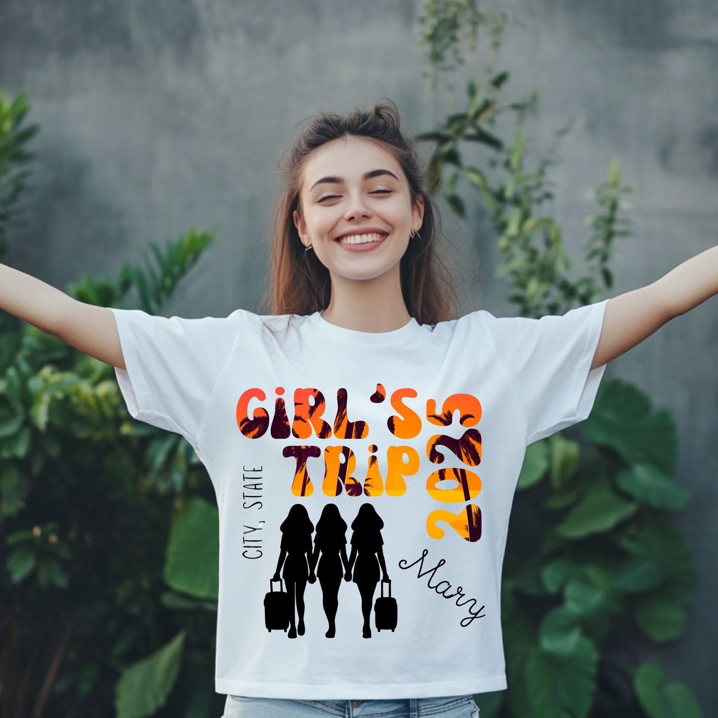 Girls Trip 2025 Custom Girls Trip Tee Road Trip Shirt for Women Matching Girls Trip Shirts Travel Squad Matching Tee Girls Trip 2