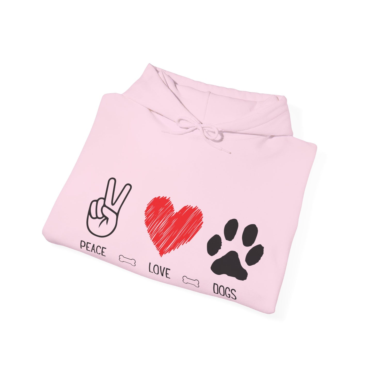 Peace Love Dogs Hoodie, Dog Lover Hoodie, Cute Dog Lover Sweatshirt, Peace Sign Heart Paw Print Hoodie, Dog Mom Gift, Cozy Pet Lover Hoodie