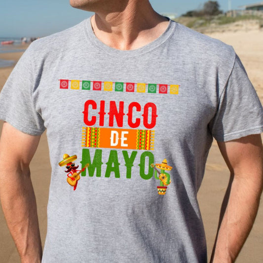 Cinco De Mayo T-Shirt with Chili Peppers, Fiesta Tee, Chili Pepper Shirt