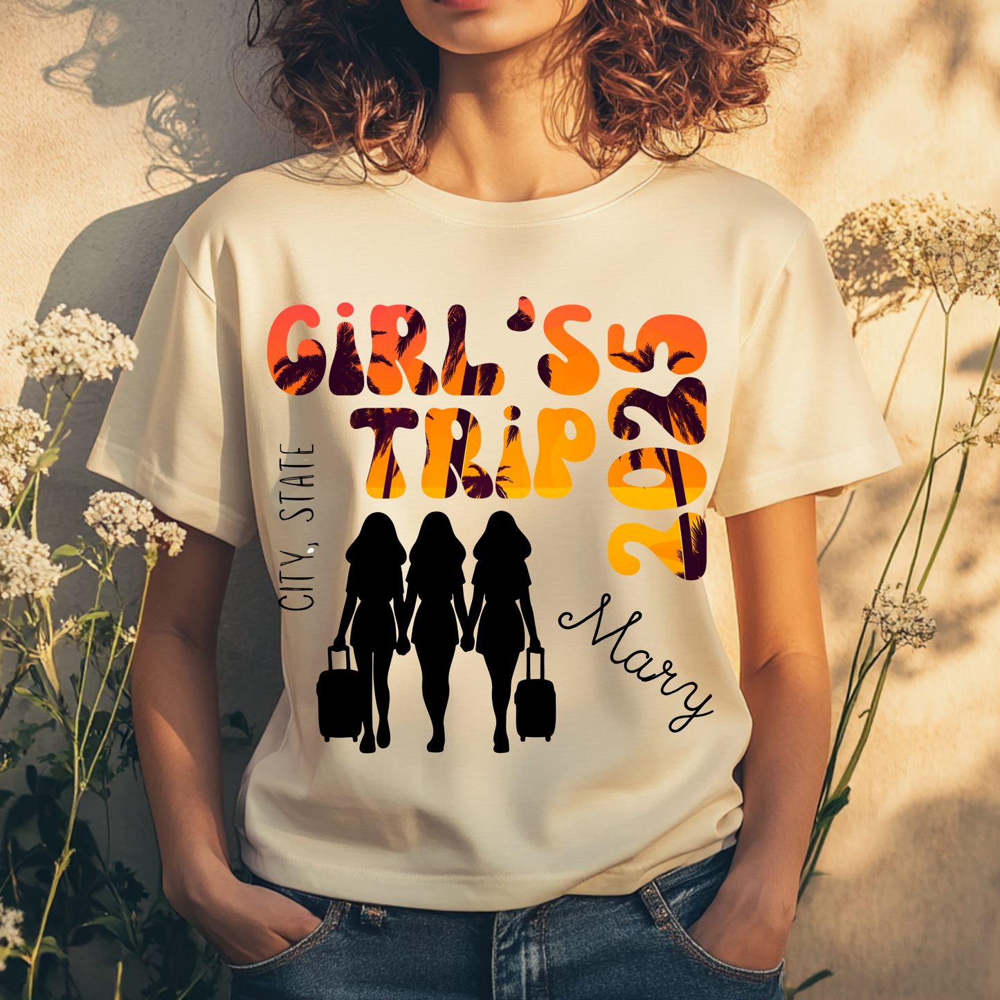 Girls Trip 2025 Custom Girls Trip Tee Road Trip Shirt for Women Matching Girls Trip Shirts Travel Squad Matching Tee Girls Trip 2