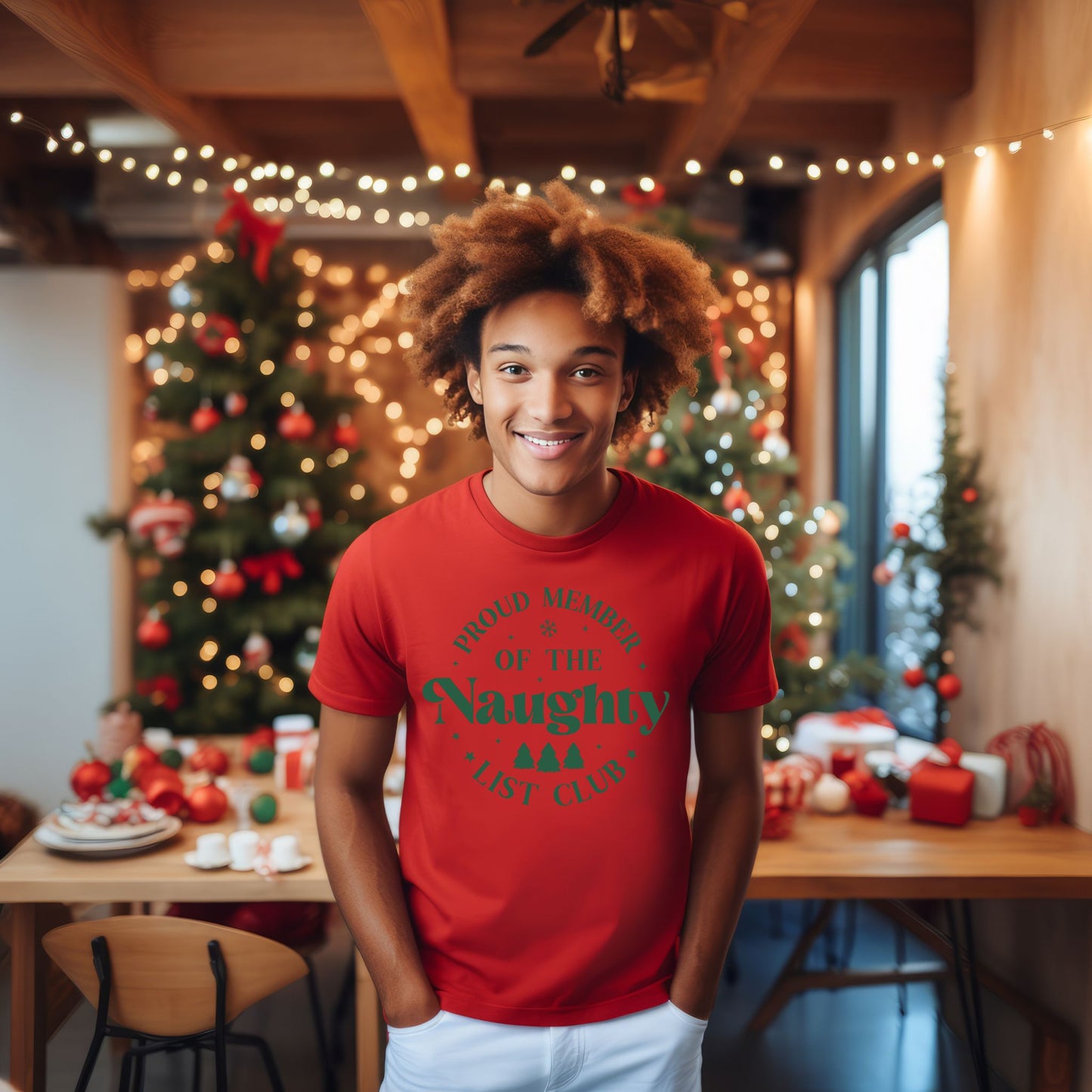 Funny Christmas TShirt Naughty List Club T-Shirt Holiday Tee