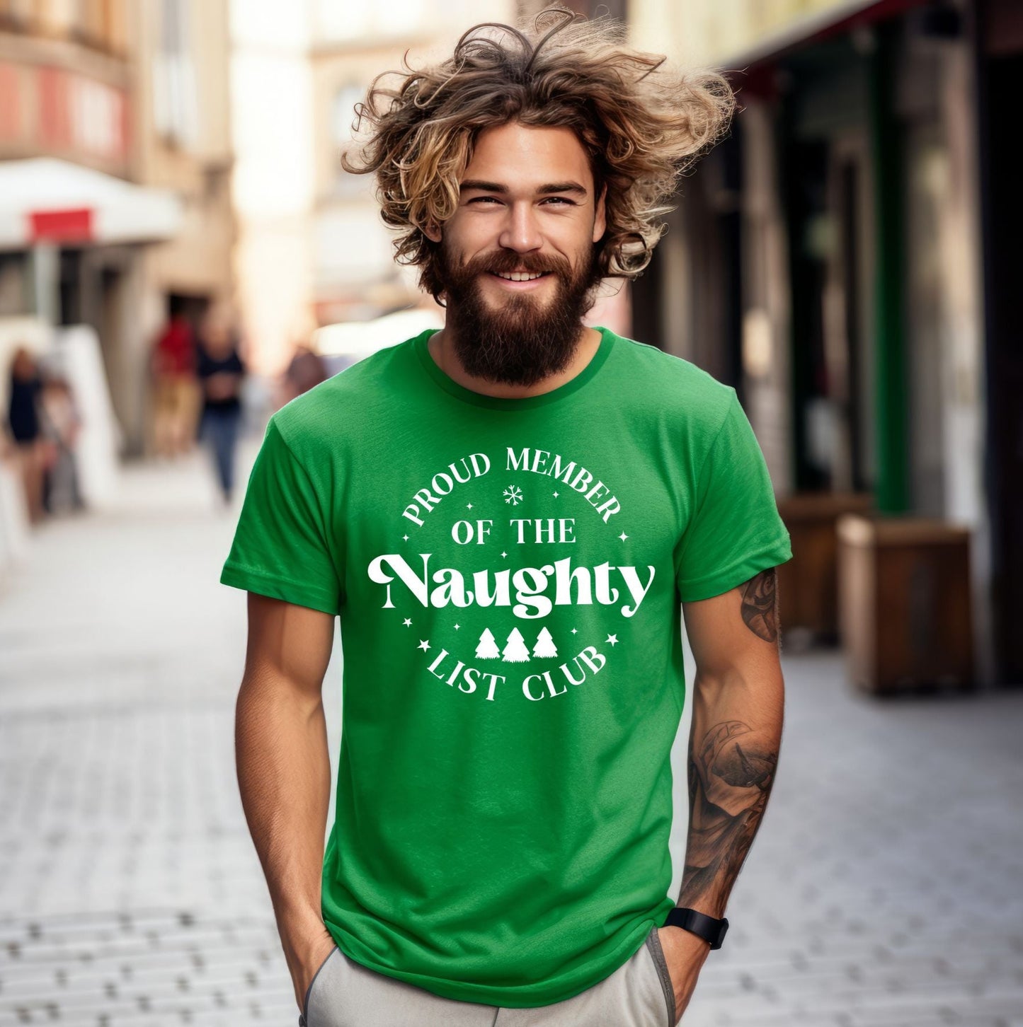 Funny Christmas TShirt Naughty List Club T-Shirt Holiday Tee