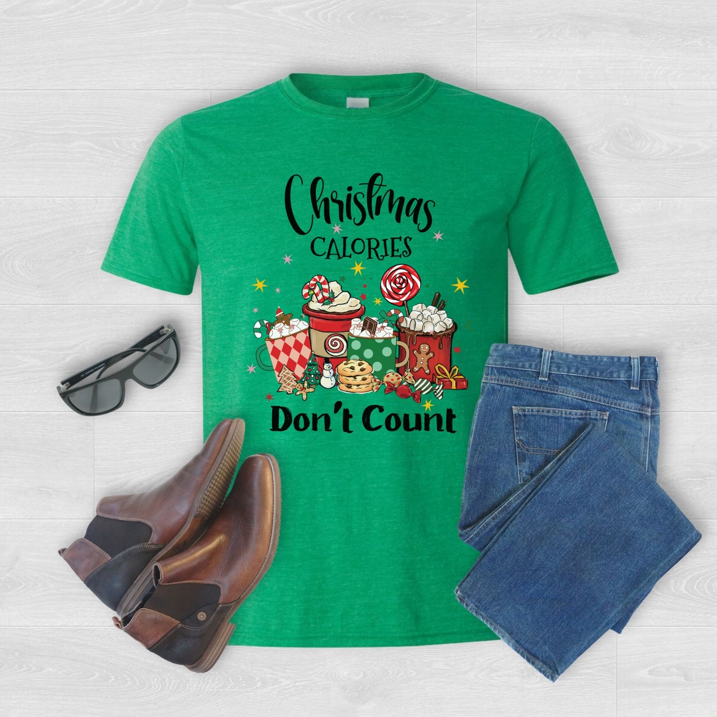 Christmas Calories Don't Count T-Shirt, Funny Christmas Tee, Holiday Shirt