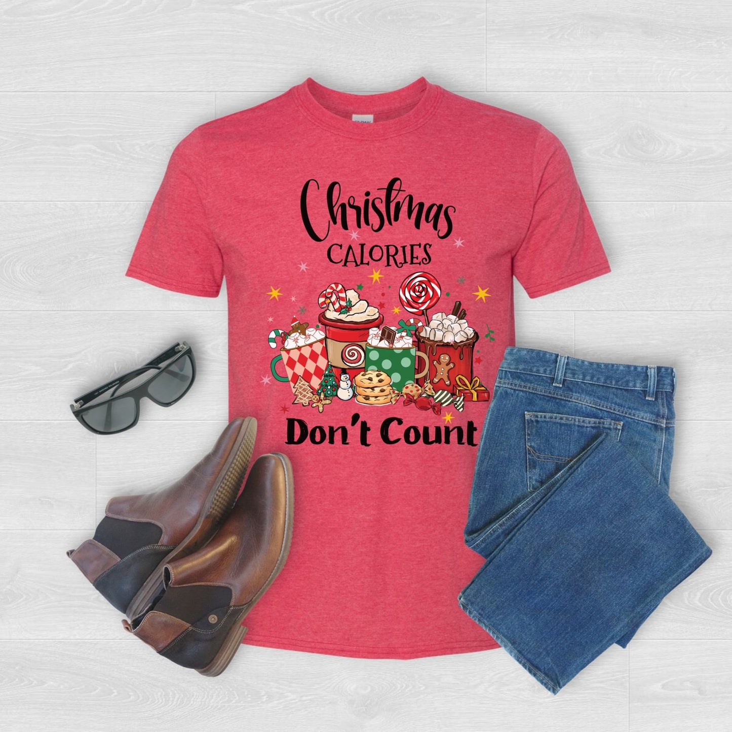 Christmas Calories Don't Count T-Shirt, Funny Christmas Tee, Holiday Shirt