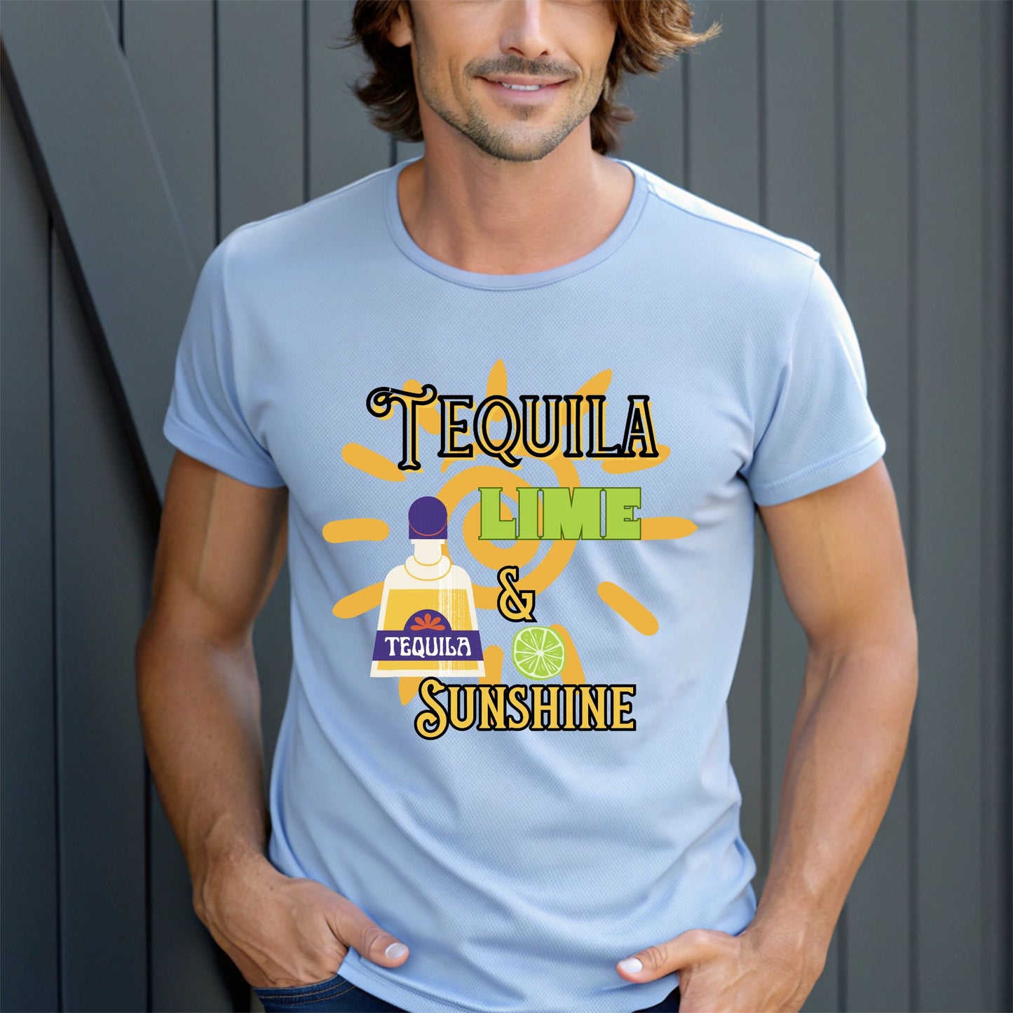 Tequila Lime & Sunshine T-Shirt, Unisex Tee, Alcohol Lover Gift, Funny Graphic Shirt, Summer Vibes Top