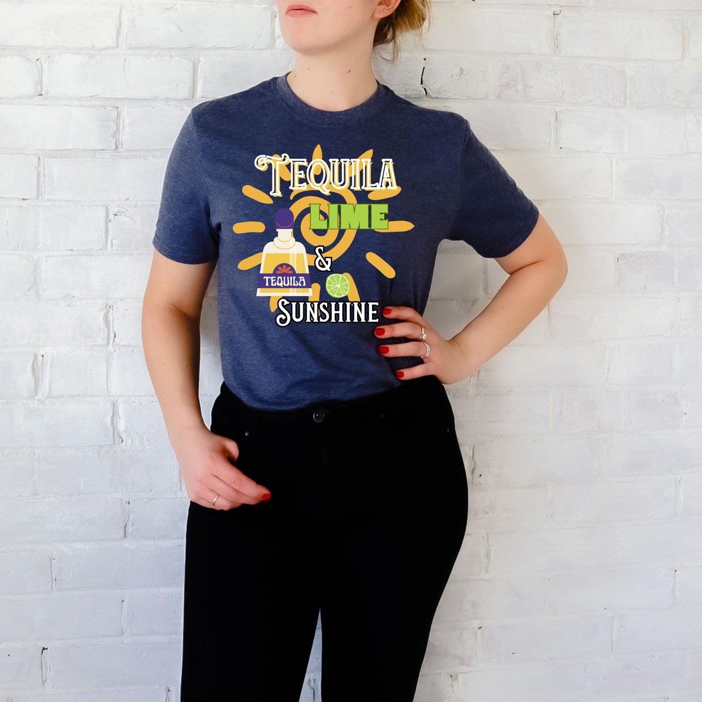 Tequila Lime & Sunshine T-Shirt, Unisex Tee, Alcohol Lover Gift, Funny Graphic Shirt, Summer Vibes Top