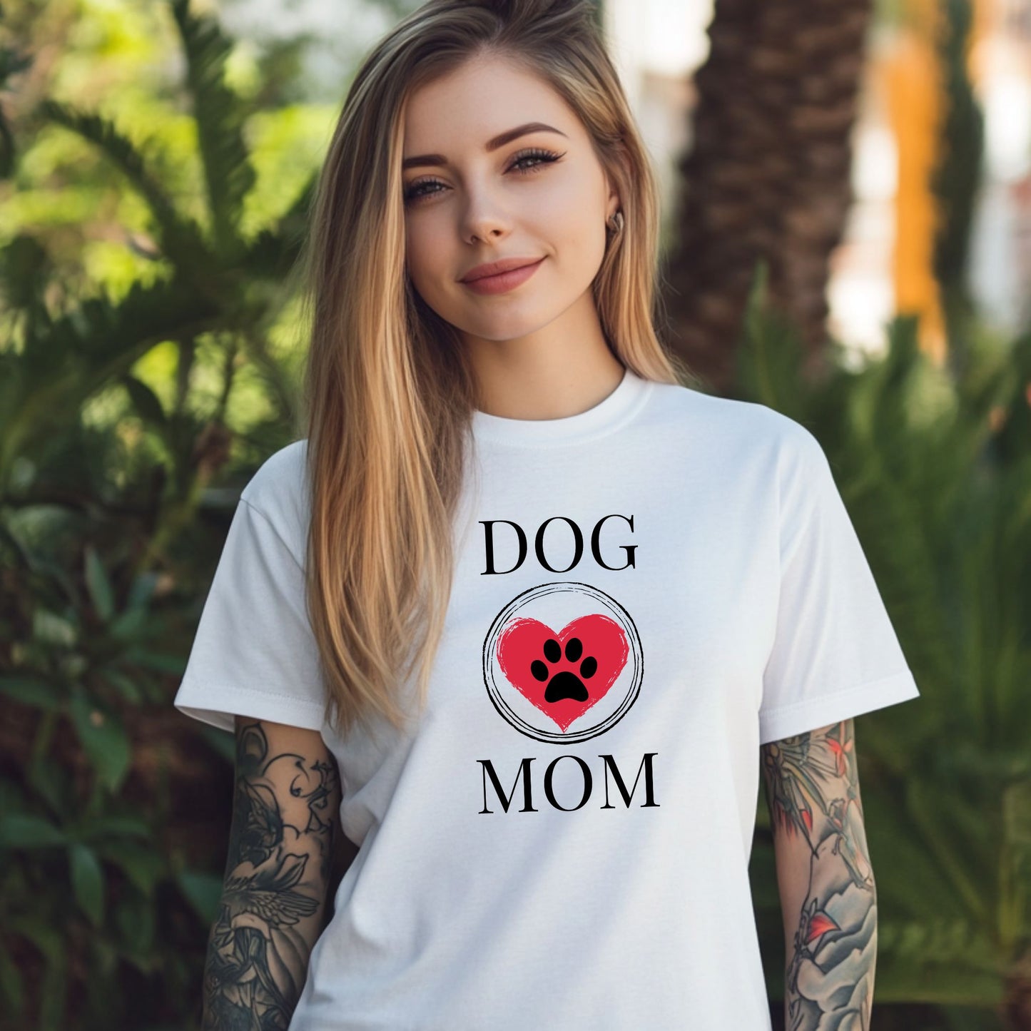 Dog Mom Paw Print Heart T-Shirt, Pet Lover Tee, Animal Parent Shirt, Puppy Owner Top, Cute Doggie Theme Clothing
