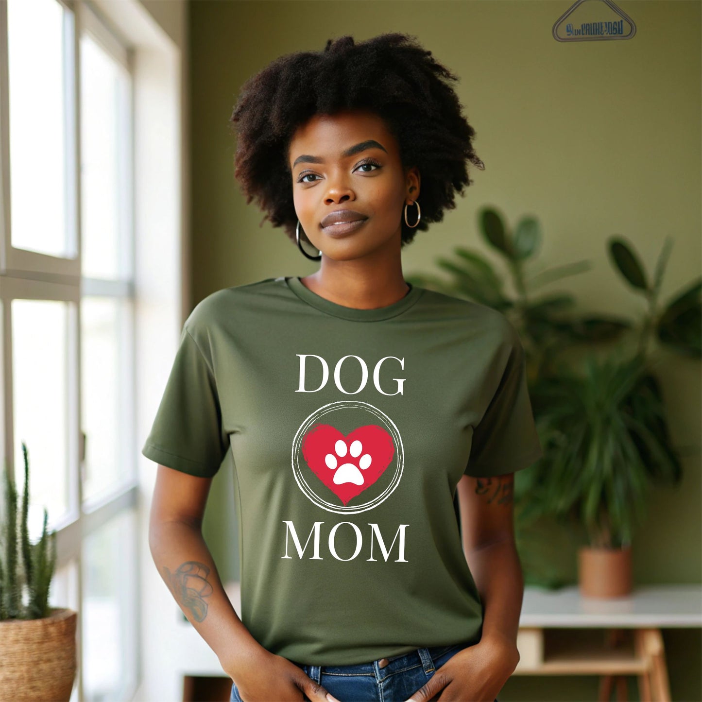 Dog Mom Paw Print Heart T-Shirt, Pet Lover Tee, Animal Parent Shirt, Puppy Owner Top, Cute Doggie Theme Clothing