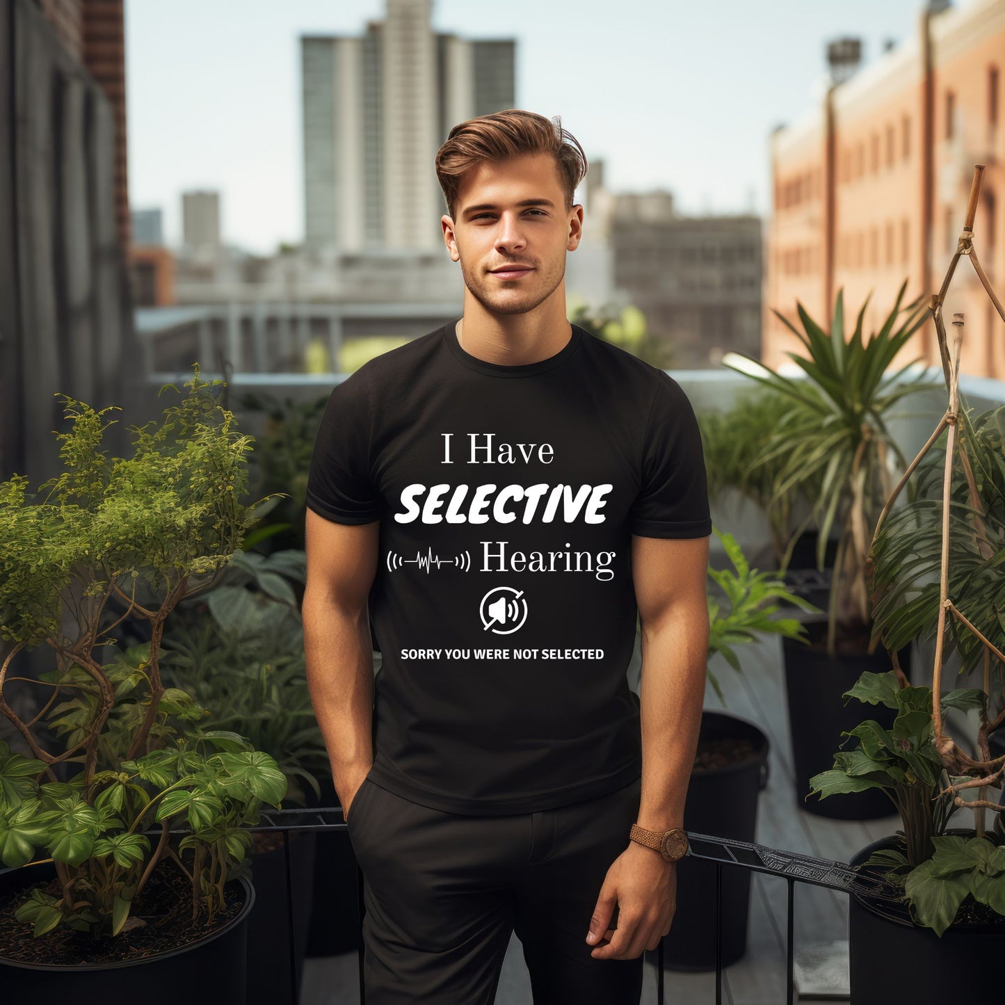 I Have Selective Hearing T-Shirt, Funny Sarcastic Quote Tee for Men & Women, Humorous Shirt, Sarcastic Shirt Funny TShirt