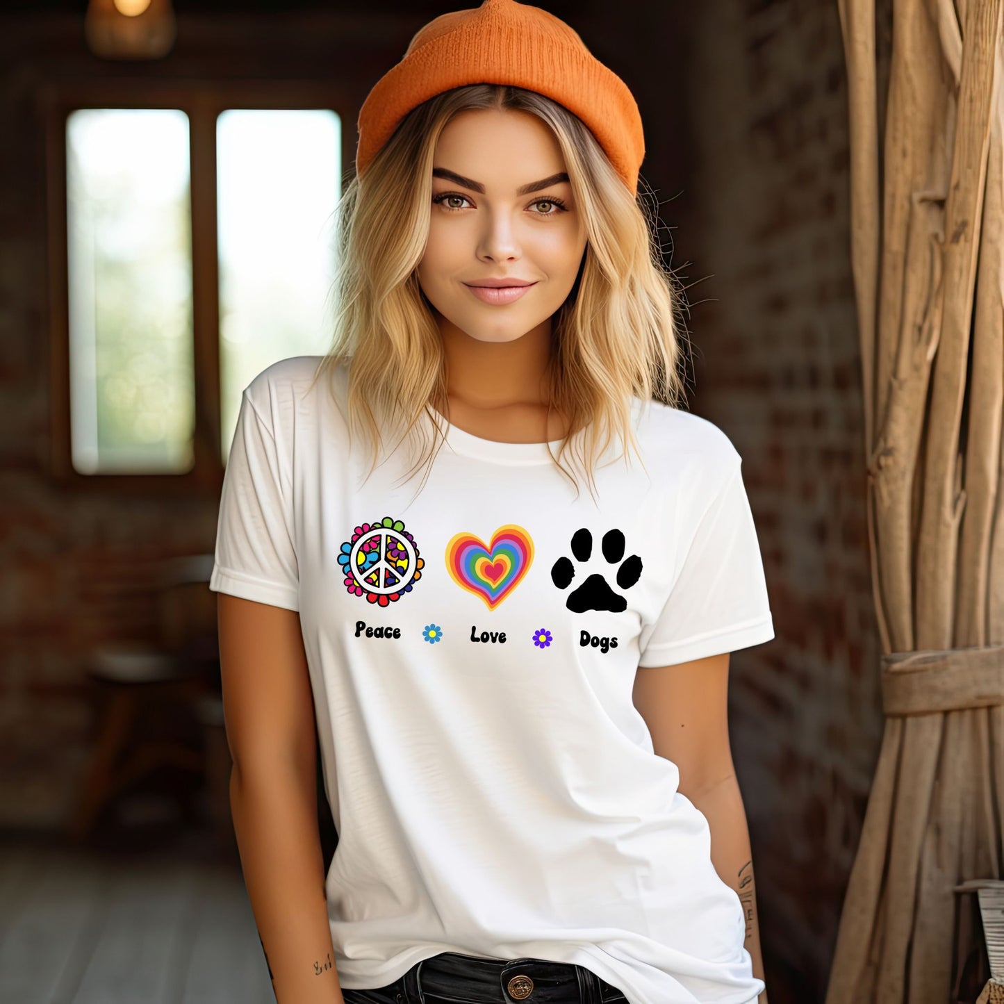 Retro Tee, Peace Love Dogs Shirt, Dog Shirt, Dog Mom Shirt, Dog Owner Gift , Dog Lover Shirt, Vintage Shirt