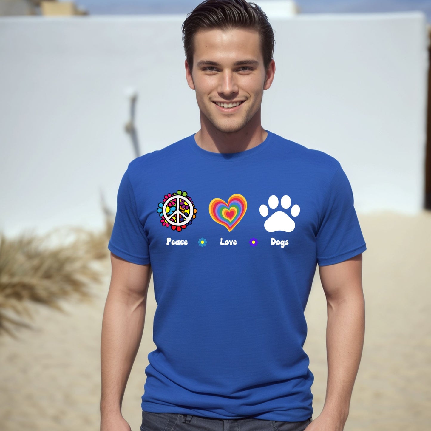 Retro Tee, Peace Love Dogs Shirt, Dog Shirt, Dog Mom Shirt, Dog Owner Gift , Dog Lover Shirt, Vintage Shirt