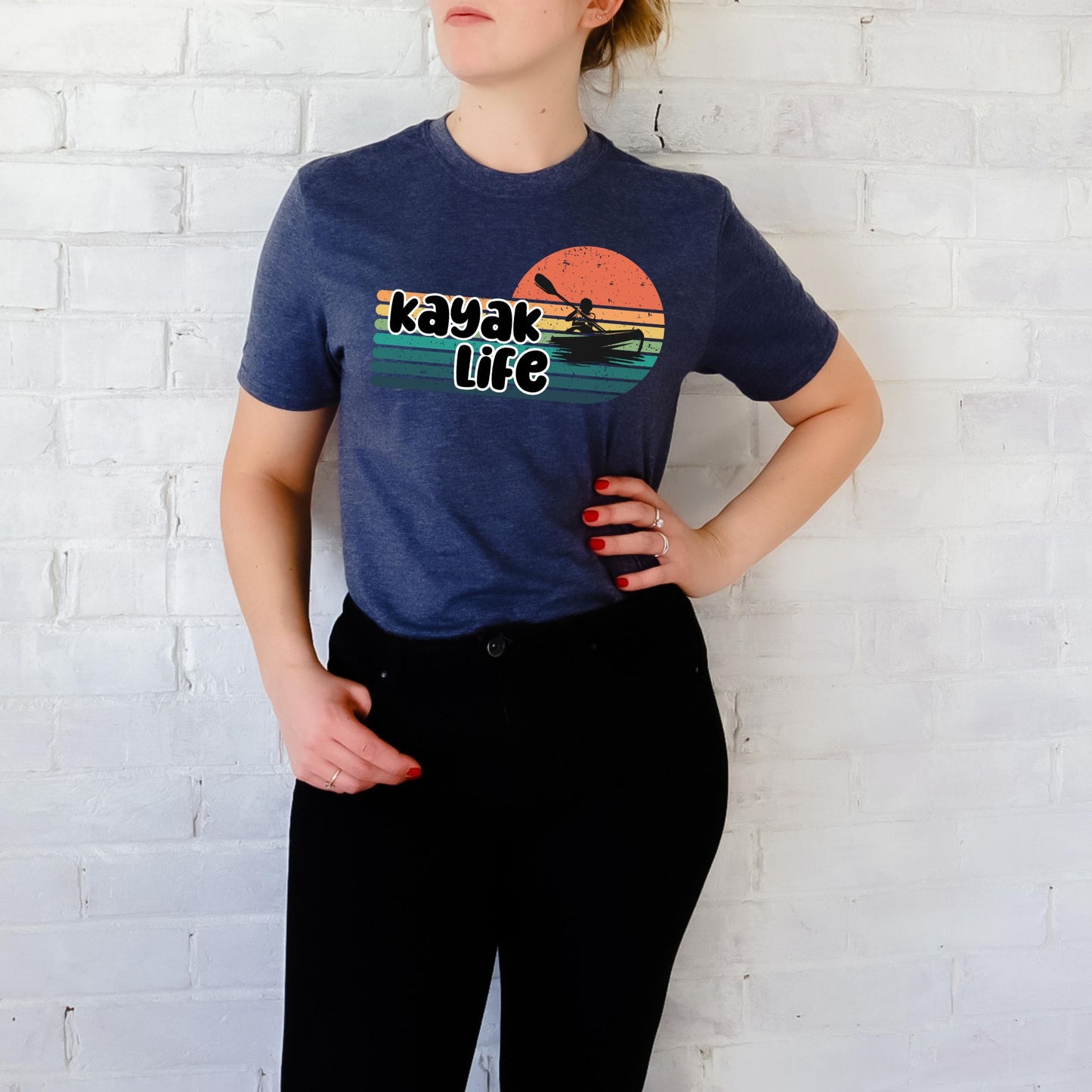 Kayak Life Shirt Wanderlust Shirt Nature Lover Gift Retro Style Shirt Kayak Gift Vintage Graphic Tee for Kayakers & Outdoor Adventurers