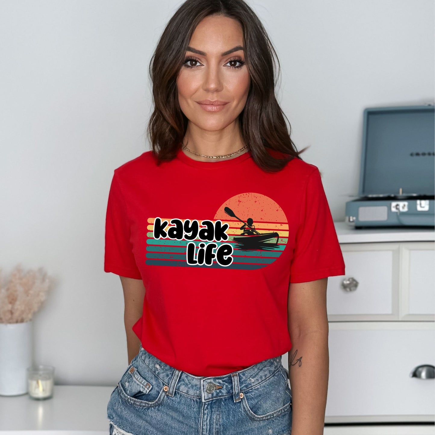 Kayak Life Shirt Wanderlust Shirt Nature Lover Gift Retro Style Shirt Kayak Gift Vintage Graphic Tee for Kayakers & Outdoor Adventurers