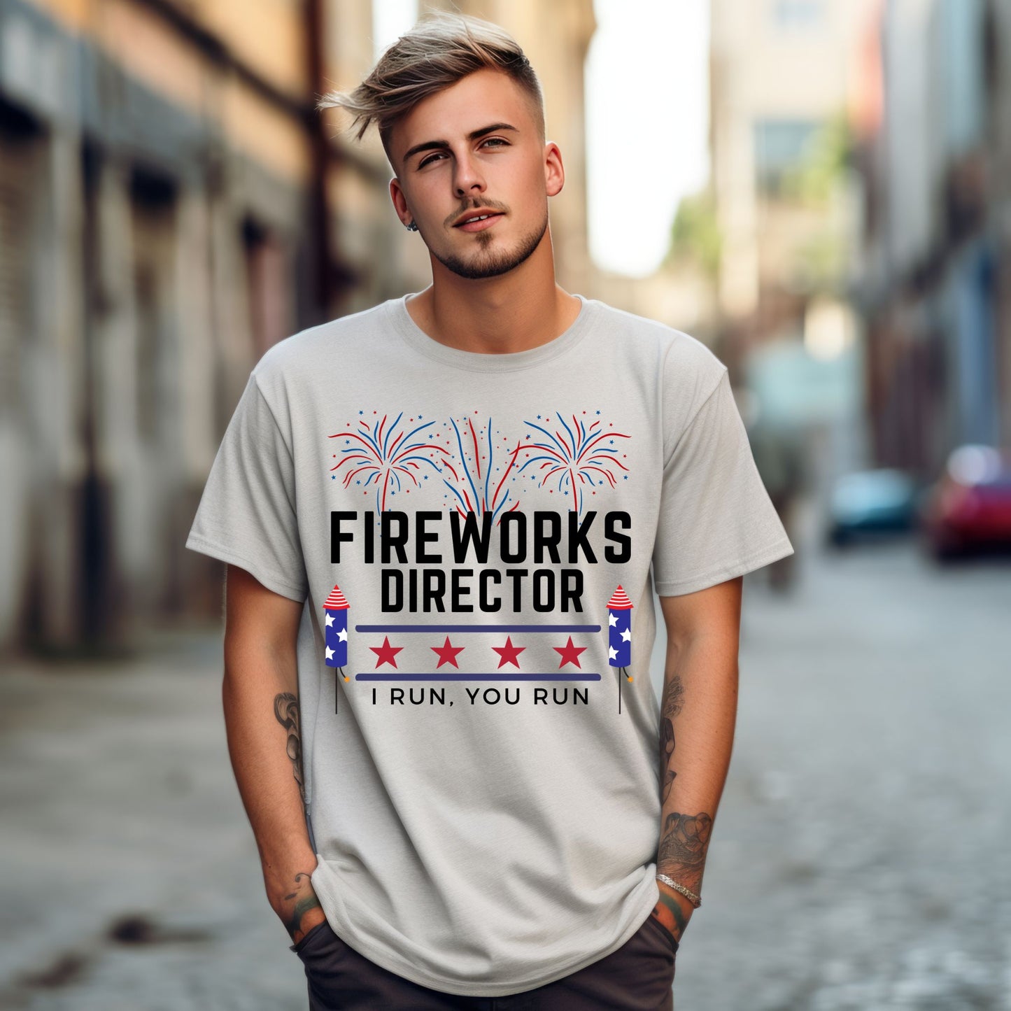 Fireworks Director T-Shirt Funny 4th of July Shirt I Run You Run Fireworks Graphic Tee Fireworks Director Shirt Funny 4th of July Shirt