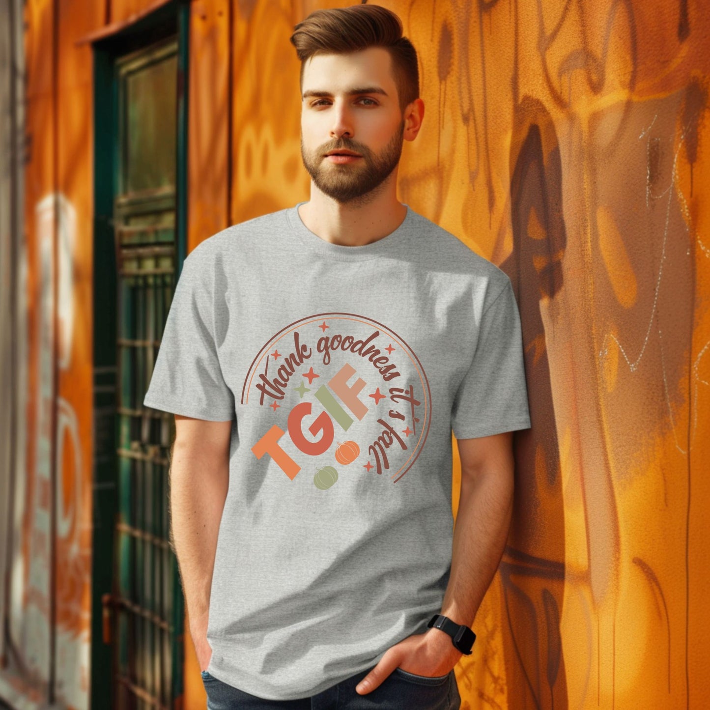 T-Shirt Autumn Vibes TGIF Thank Goodness It's Fall Gift For Autumn Fall Vibes