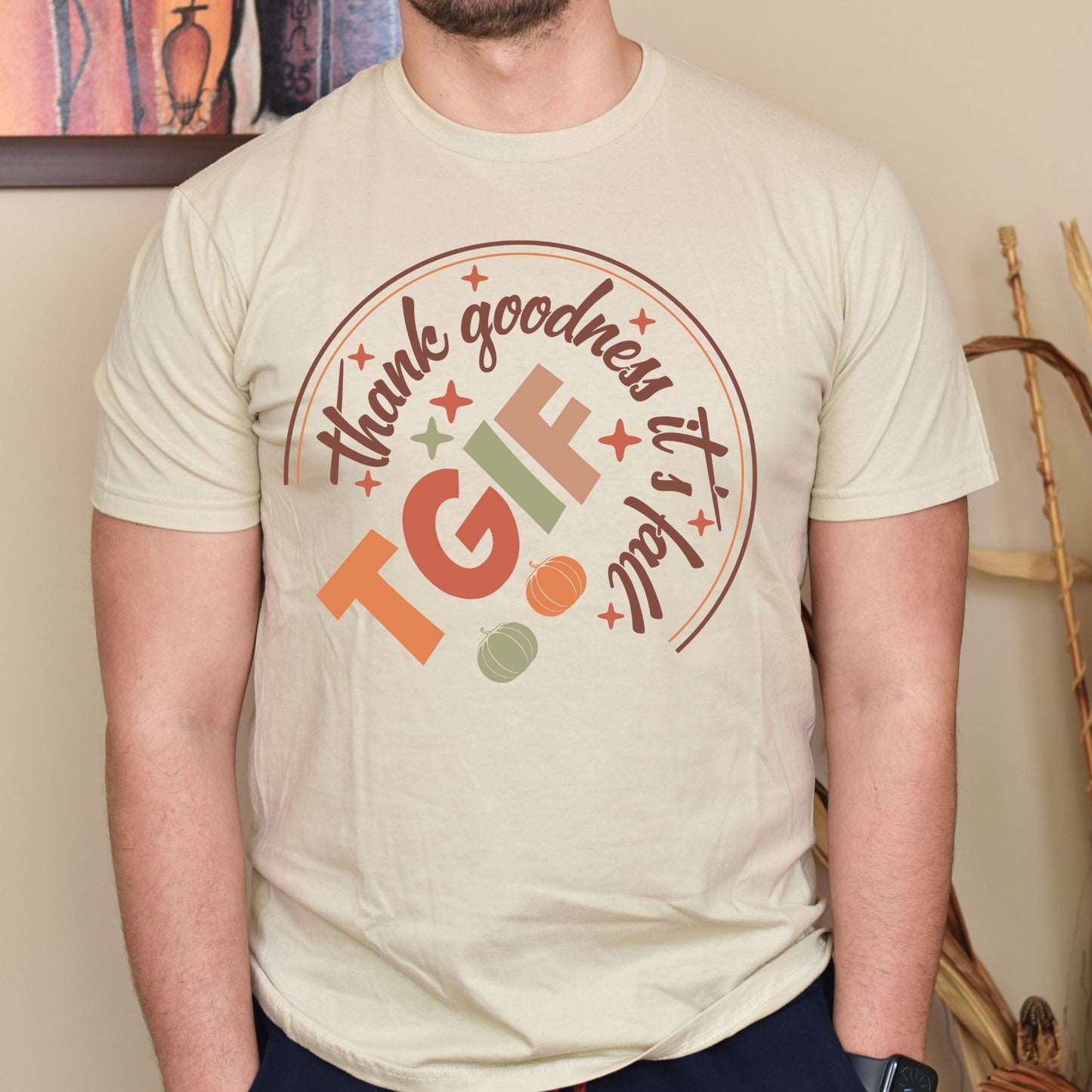 T-Shirt Autumn Vibes TGIF Thank Goodness It's Fall Gift For Autumn Fall Vibes