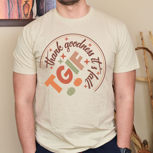 T-Shirt Autumn Vibes TGIF Thank Goodness It's Fall Gift For Autumn Fall Vibes