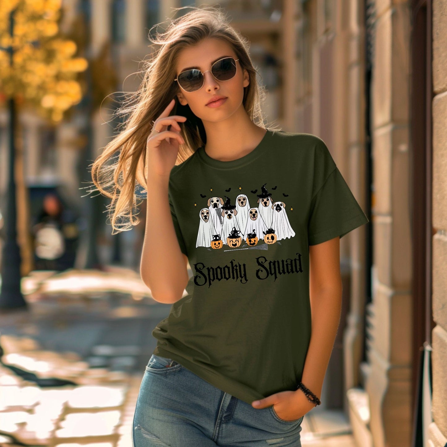 Spooky Squad Shirt Funny Halloween Tee Pet Lover Gift Cute Trick or Treat Tshirt Cute Halloween Top Ghost Shirt