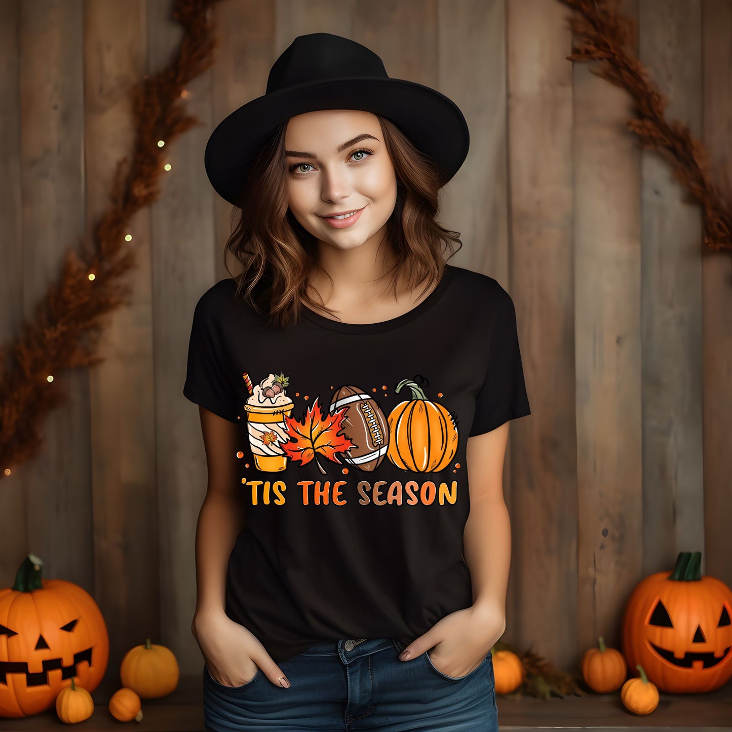 Tis The Season Shirt Pumpkin Patch TShirt Game Day Tee Coffee Lover Gift Fall Shirt