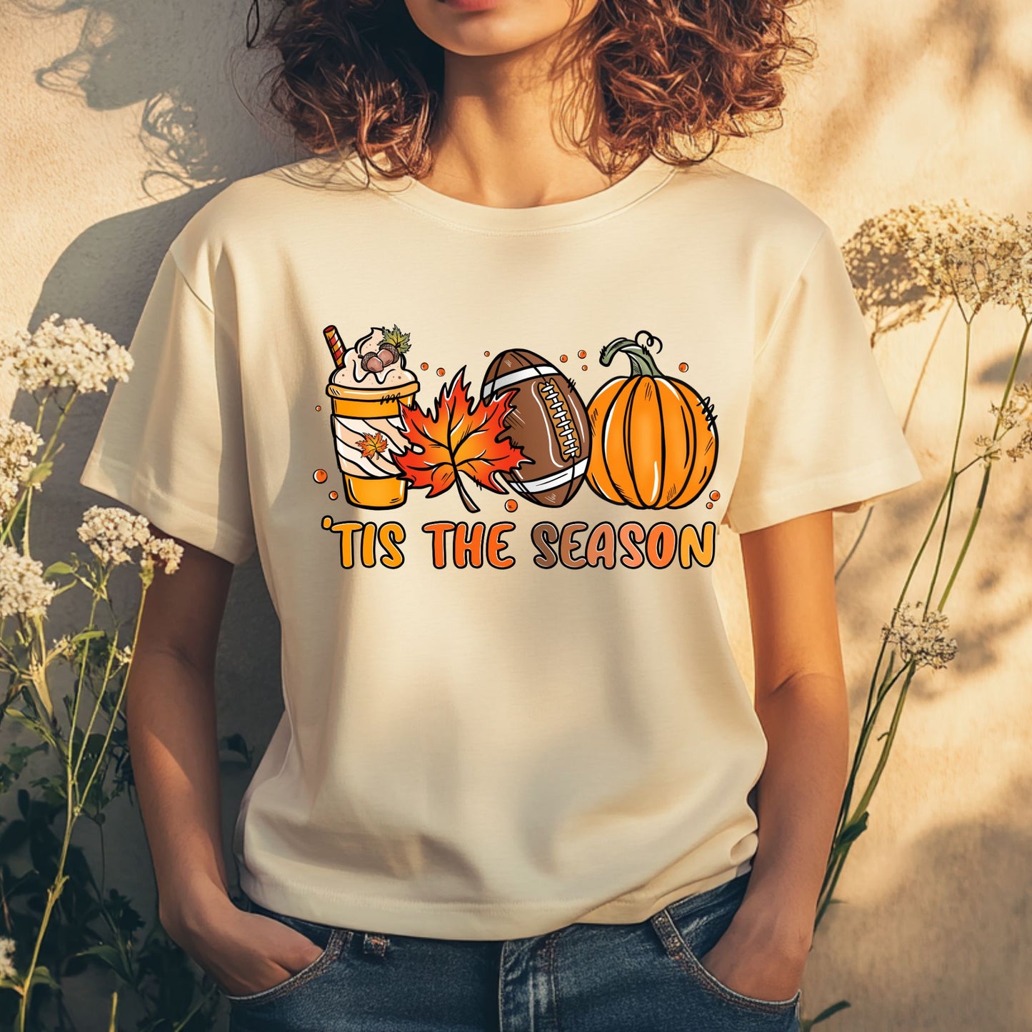 Tis The Season Shirt Pumpkin Patch TShirt Game Day Tee Coffee Lover Gift Fall Shirt