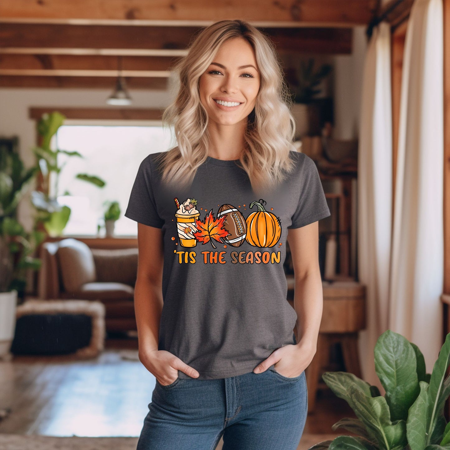 Tis The Season Shirt Pumpkin Patch TShirt Game Day Tee Coffee Lover Gift Fall Shirt