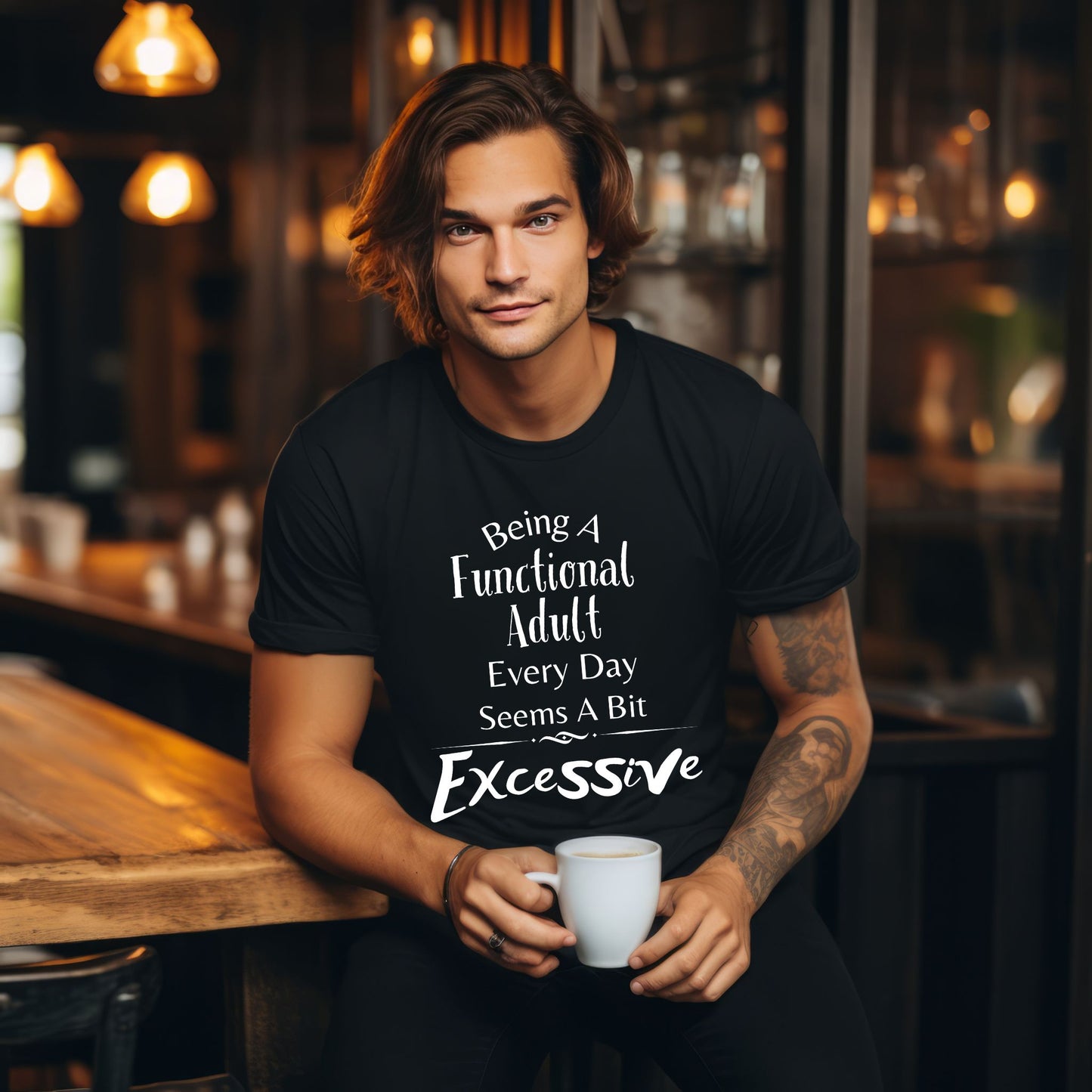Being a Functional Adult Every Day Seems a Bit Excessive T-Shirt – Funny Introvert & Anti-Adulting Tee Hilarious Shirt Funny Adulting Shirt Sarcastic TShirtAdulting Gift