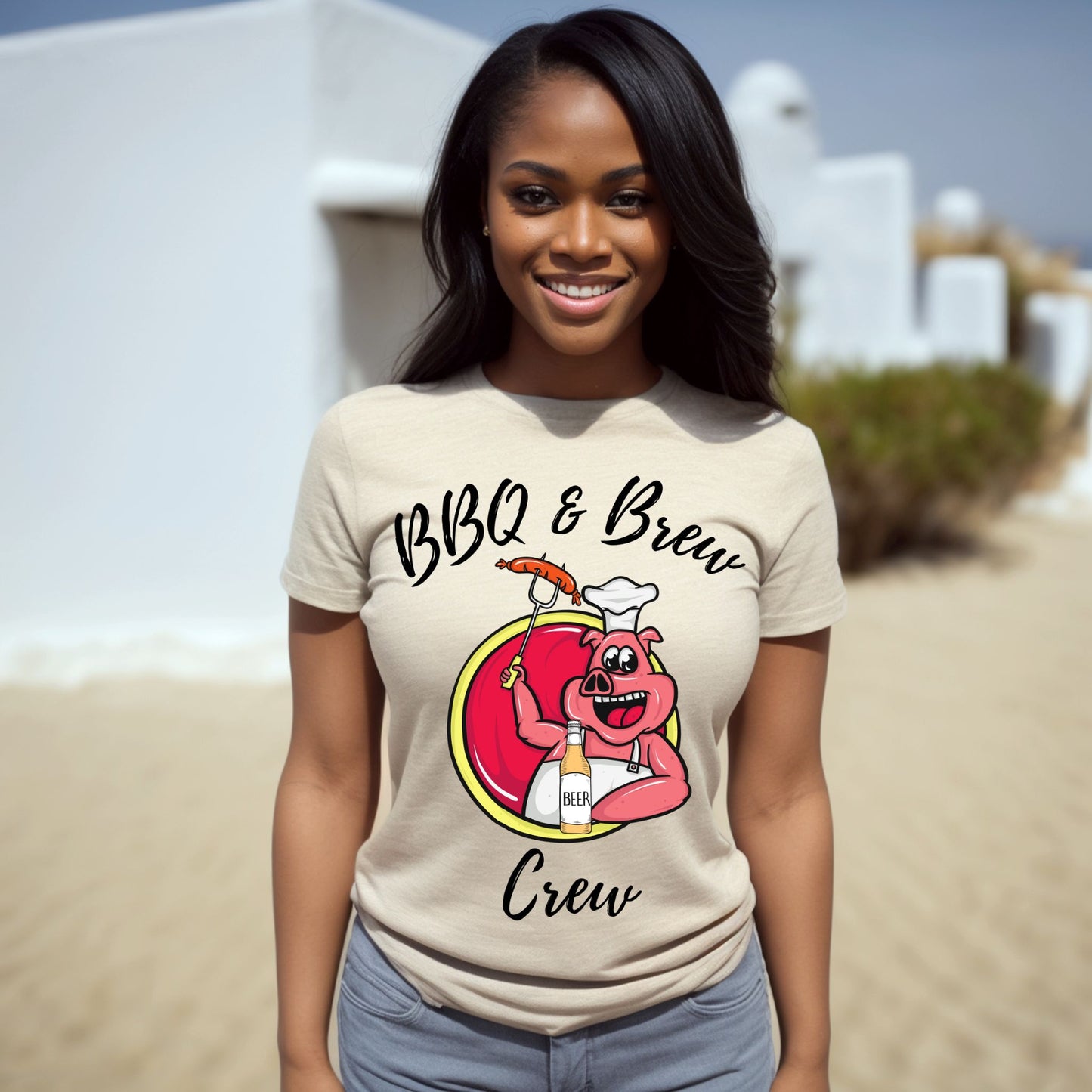 BBQ and Brew Crew Funny BBQ Lover Tee Graphic Tee for Grill Masters and Beer Lovers Dad Shirt Beer Enthusiast Gift Hilarious Shirt