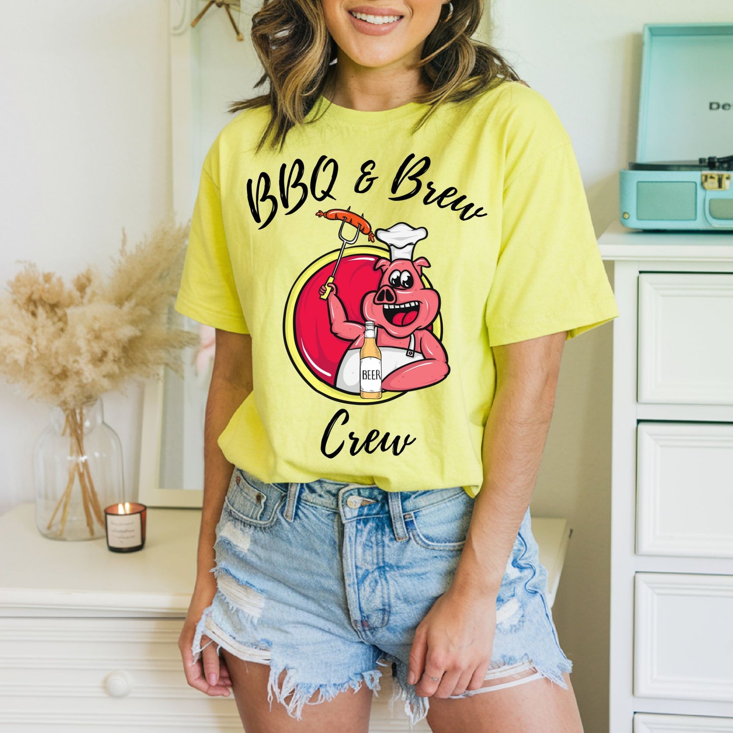 BBQ and Brew Crew Funny BBQ Lover Tee Graphic Tee for Grill Masters and Beer Lovers Dad Shirt Beer Enthusiast Gift Hilarious Shirt