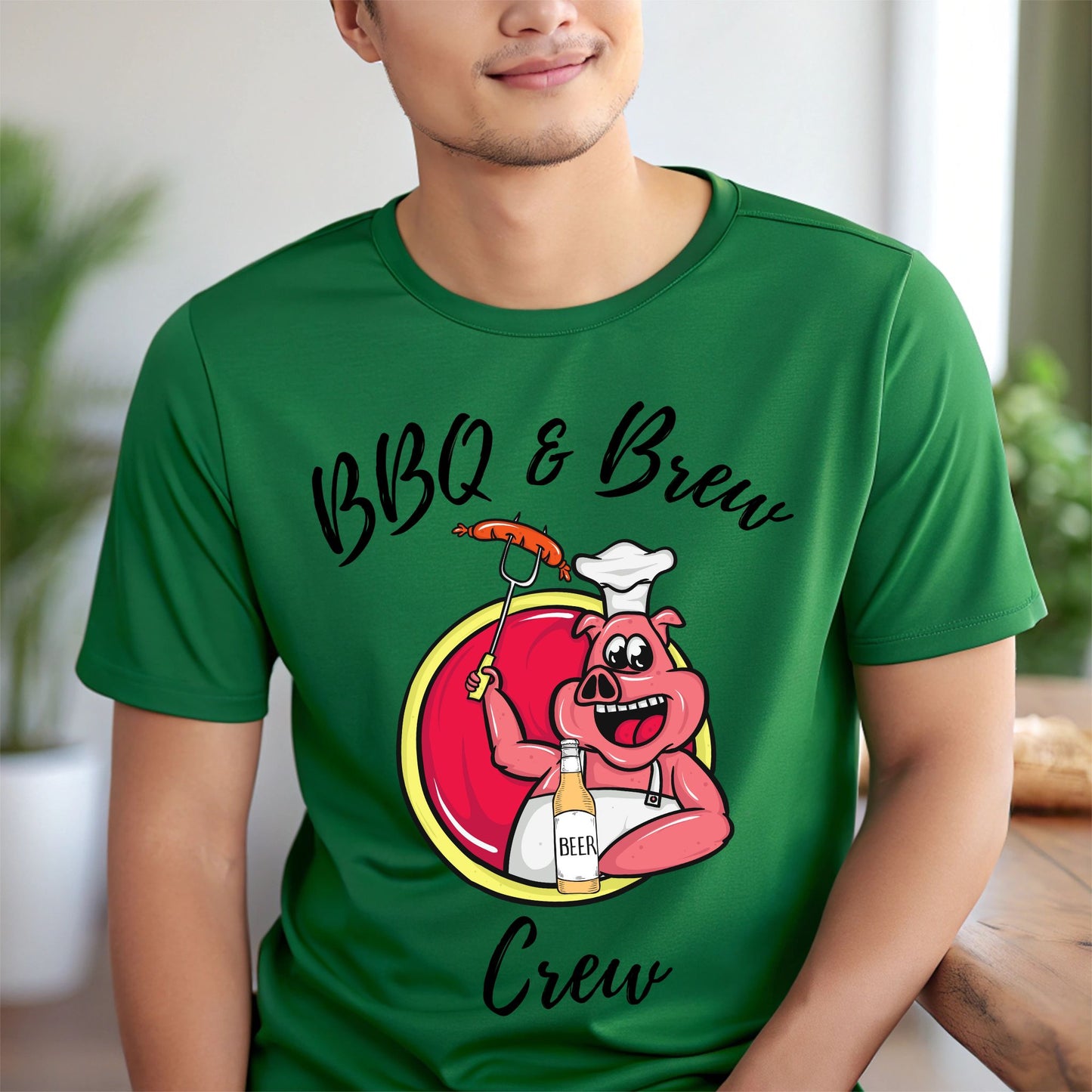 BBQ and Brew Crew Funny BBQ Lover Tee Graphic Tee for Grill Masters and Beer Lovers Dad Shirt Beer Enthusiast Gift Hilarious Shirt