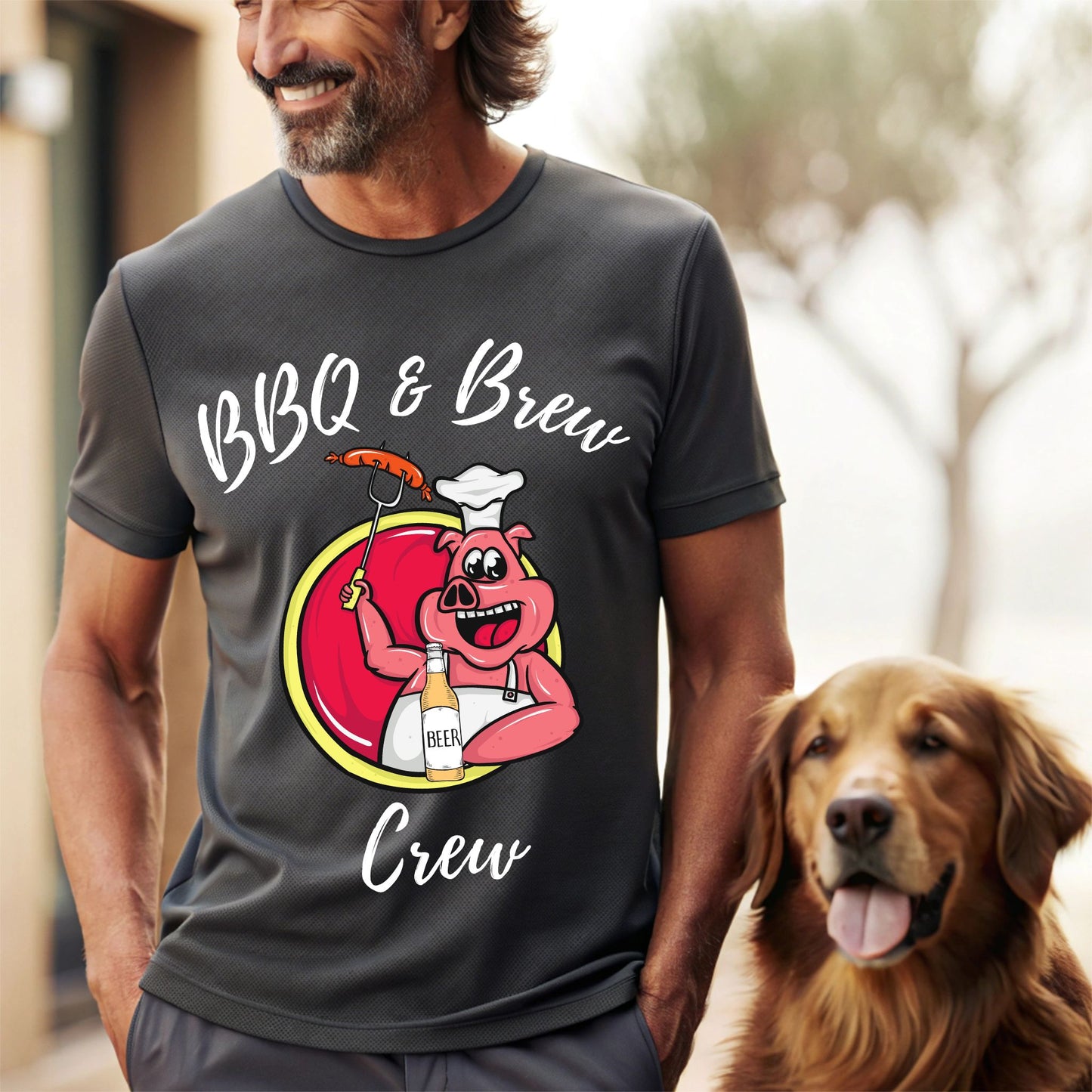 BBQ and Brew Crew Funny BBQ Lover Tee Graphic Tee for Grill Masters and Beer Lovers Dad Shirt Beer Enthusiast Gift Hilarious Shirt