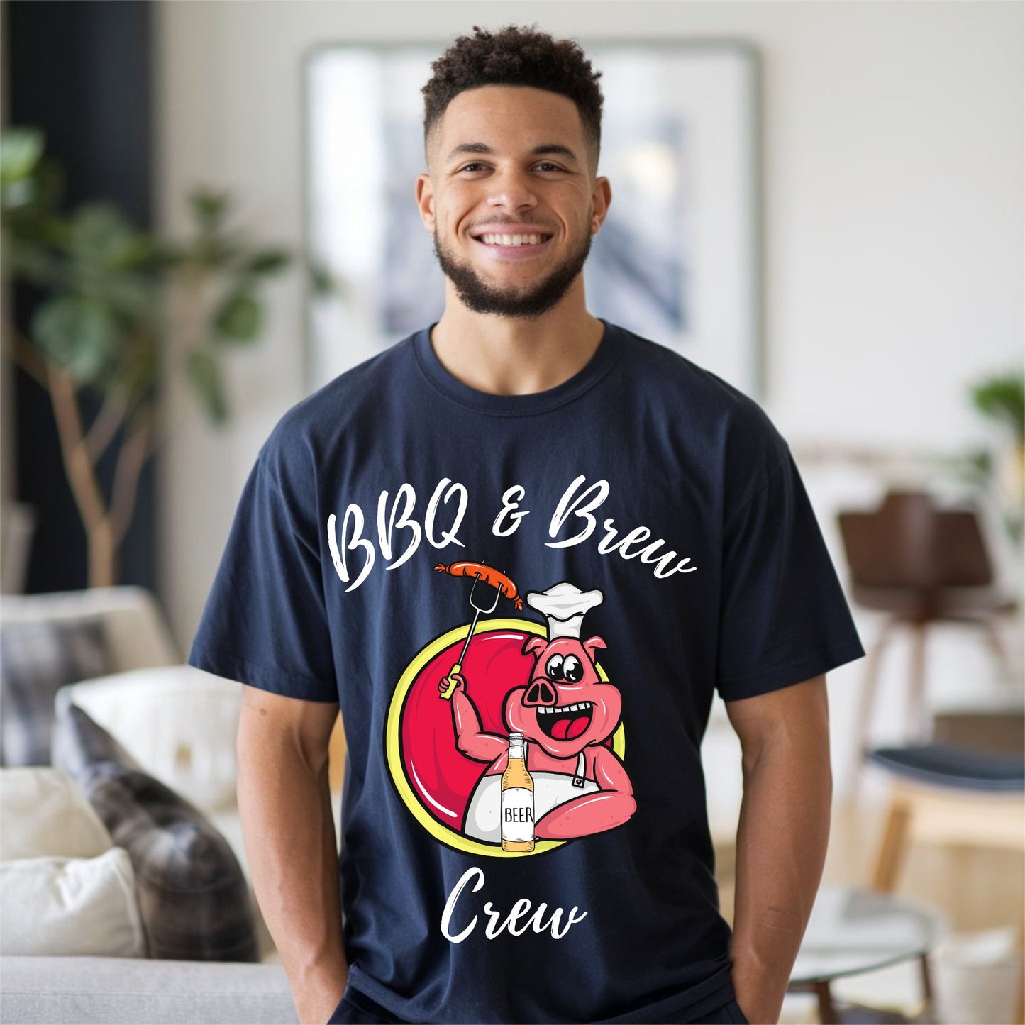 BBQ and Brew Crew Funny BBQ Lover Tee Graphic Tee for Grill Masters and Beer Lovers Dad Shirt Beer Enthusiast Gift Hilarious Shirt