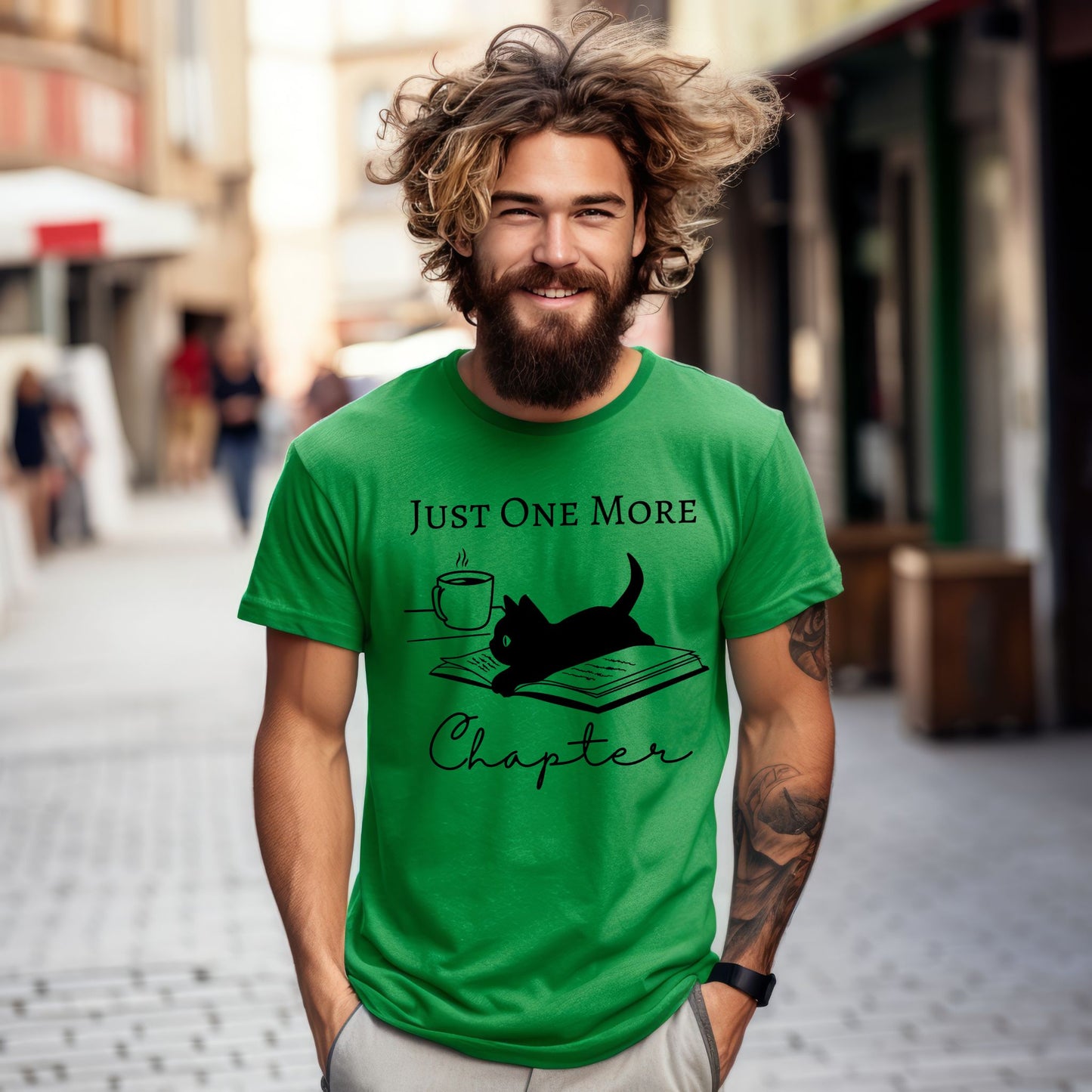 Reading Shirt For Book Lover Gifts Just One More Chapter Tshirt for Bookish Gifts Cat Lover Tee Black Cat Gifts