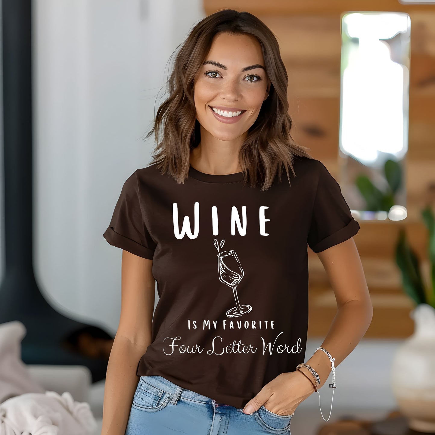 Wine Is My Favorite Four Letter Word Graphic Tee Funny Wine Shirt Wine Lover Gift