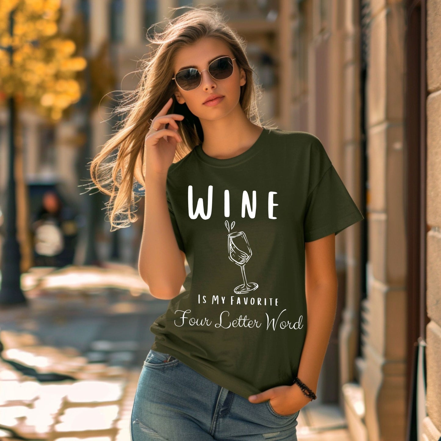 Wine Is My Favorite Four Letter Word Graphic Tee Funny Wine Shirt Wine Lover Gift