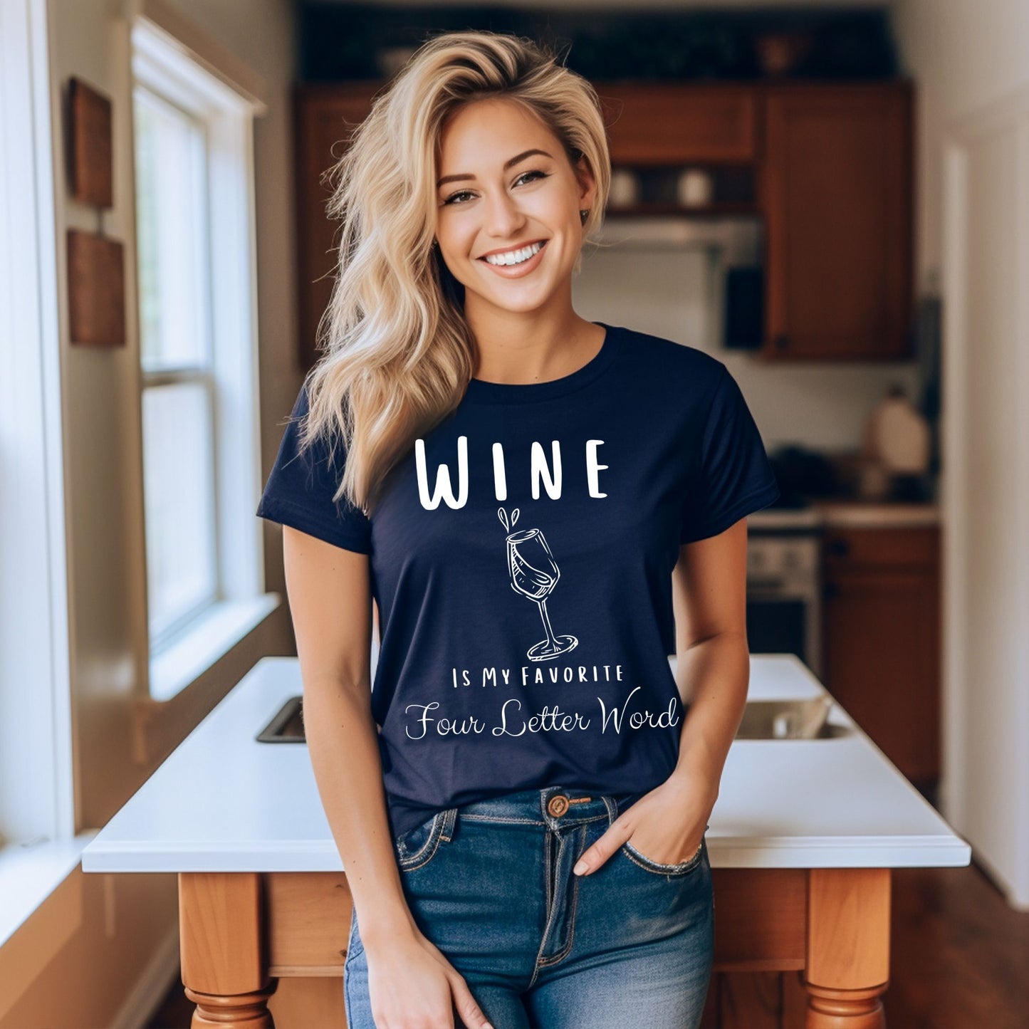 Wine Is My Favorite Four Letter Word Graphic Tee Funny Wine Shirt Wine Lover Gift