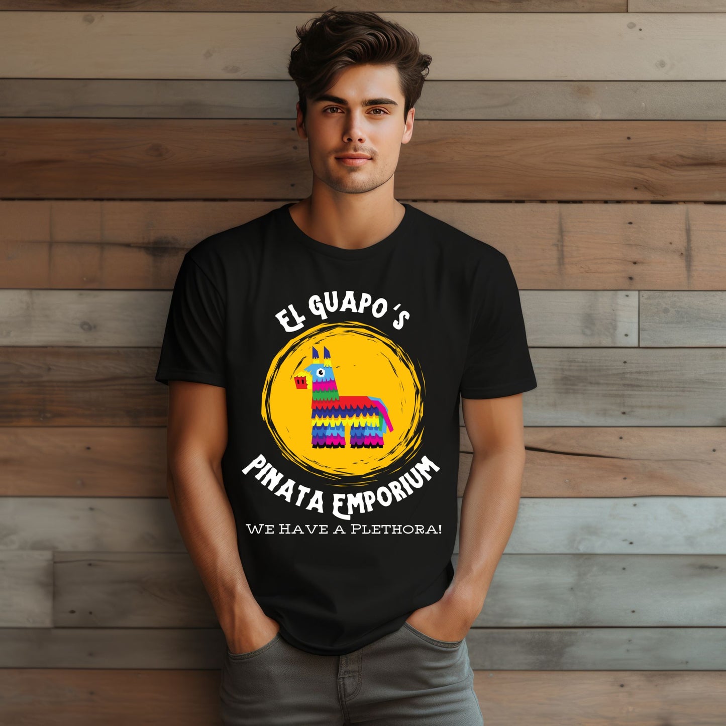 Graphic Tee El Guapo's Pinata Emporium Unisex T-Shirt, Cinco de Mayo Shirt, Funny Mexican Fiesta Top, Colorful Party Tee,