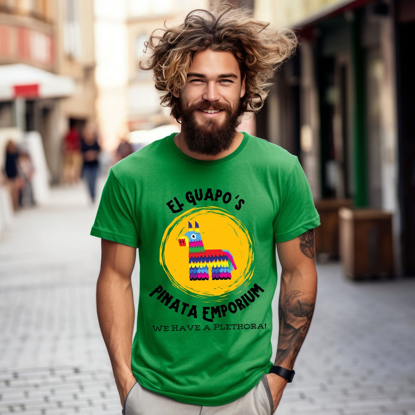 Graphic Tee El Guapo's Pinata Emporium Unisex T-Shirt, Cinco de Mayo Shirt, Funny Mexican Fiesta Top, Colorful Party Tee,
