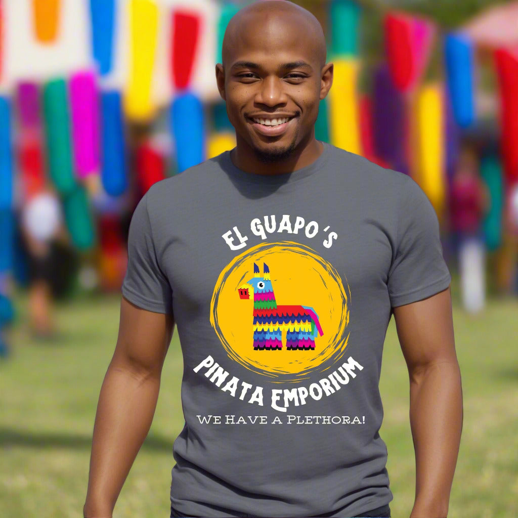 Graphic Tee El Guapo's Pinata Emporium Unisex T-Shirt, Cinco de Mayo Shirt, Funny Mexican Fiesta Top, Colorful Party Tee,