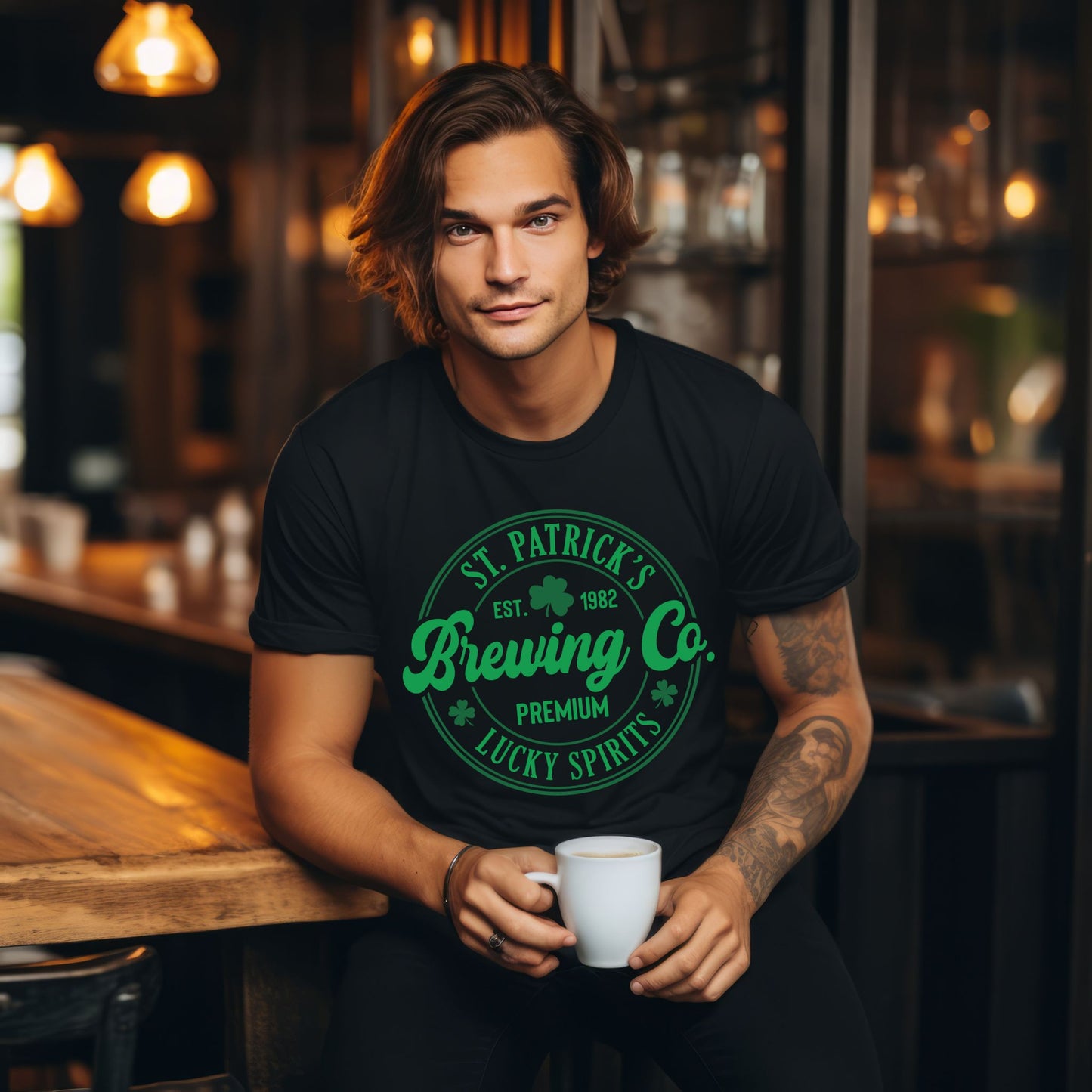 St. Patrick’s Lucky Spirits Brewing T-Shirt St. Patrick’s Day Shirt Shamrock Tee for Beer Lovers