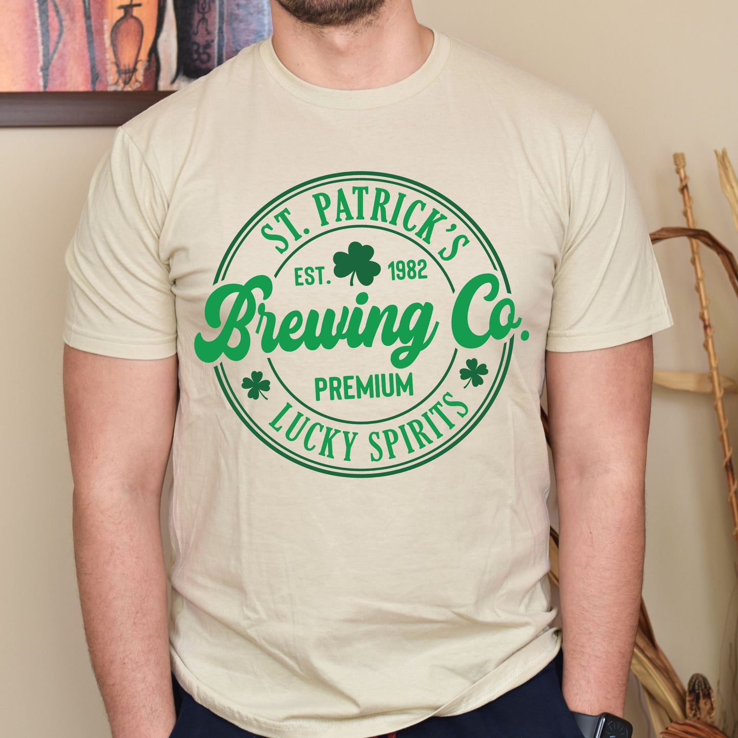St. Patrick’s Lucky Spirits Brewing T-Shirt St. Patrick’s Day Shirt Shamrock Tee for Beer Lovers