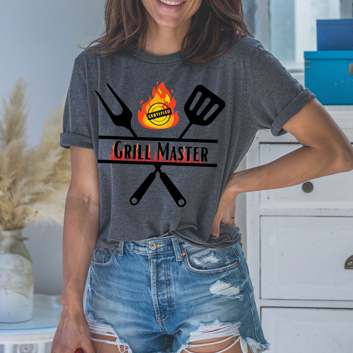 Grill Master Shirt Gift For Men Dad Shirt Grilling T-Shirt BBQ Tee Fathers Day Gift