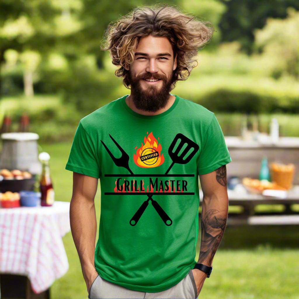 Grill Master Shirt Gift For Men Dad Shirt Grilling T-Shirt BBQ Tee Fathers Day Gift