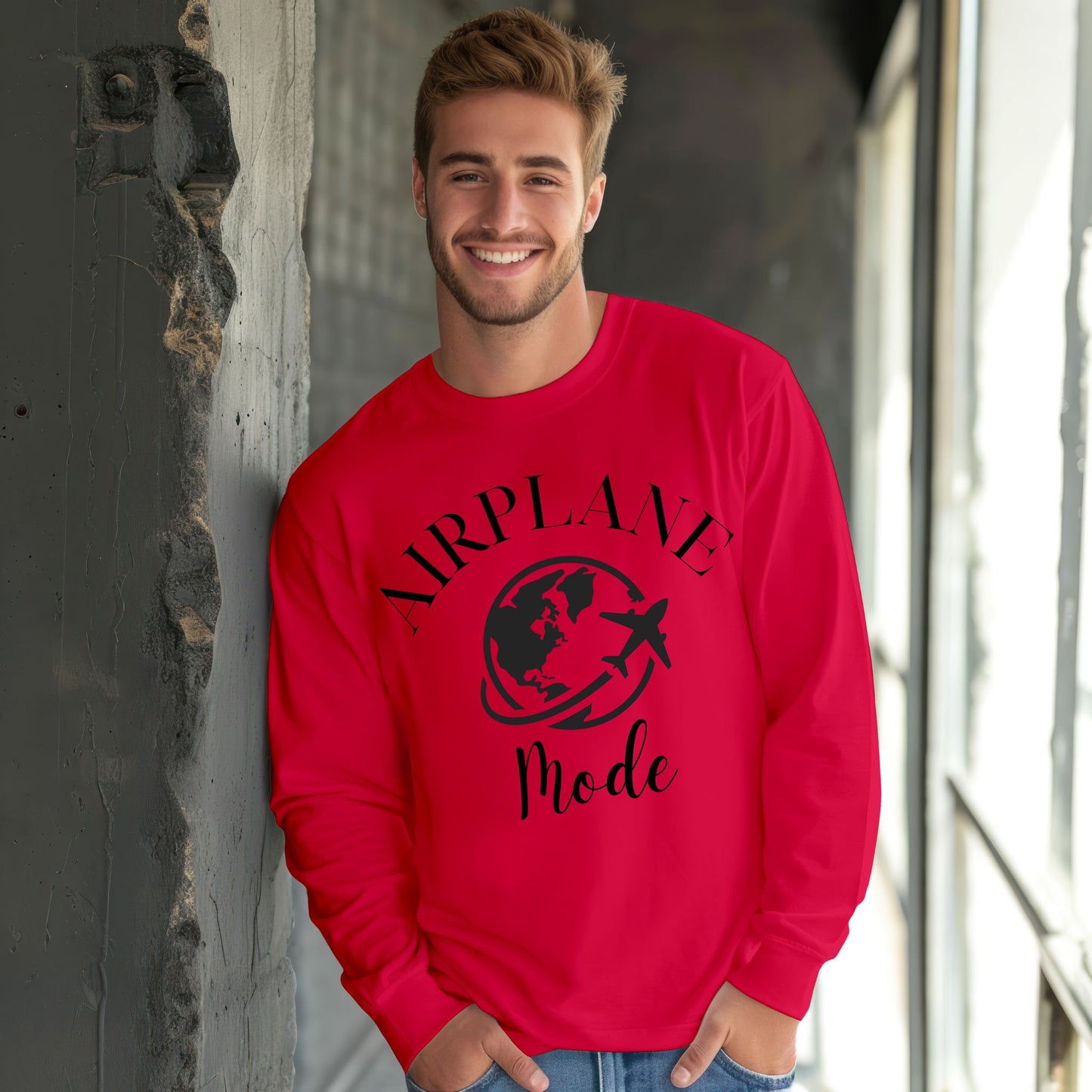 Airplane Mode TShirt Travel Gifts Adventure Time Tee Vacation Shirt Travel Tee Long Sleeve Tee