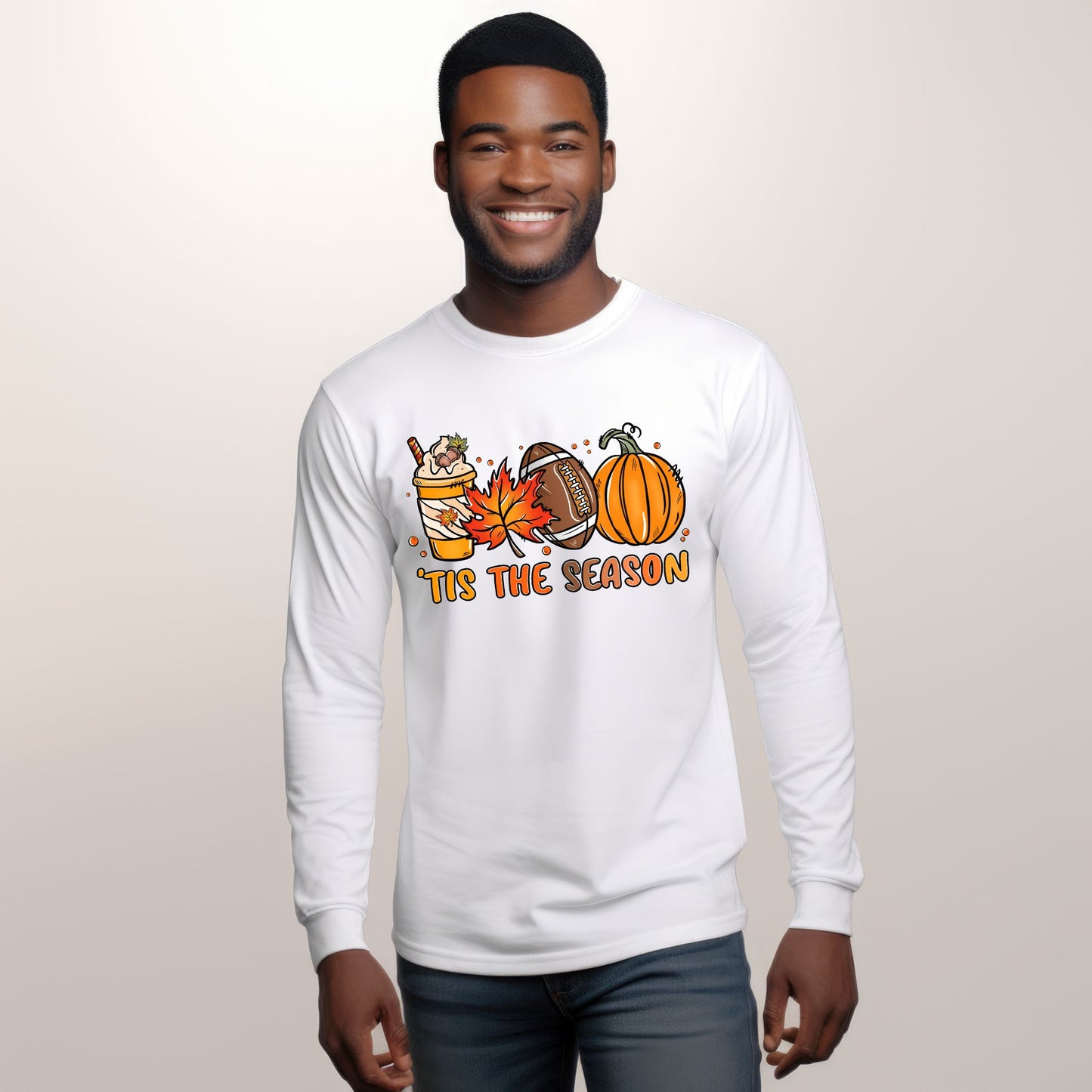 Tis The Season Shirt Pumpkin Patch TShirt Game Day Tee Coffee Lover Gift Fall Shirt Lonmg Sleeve Tee