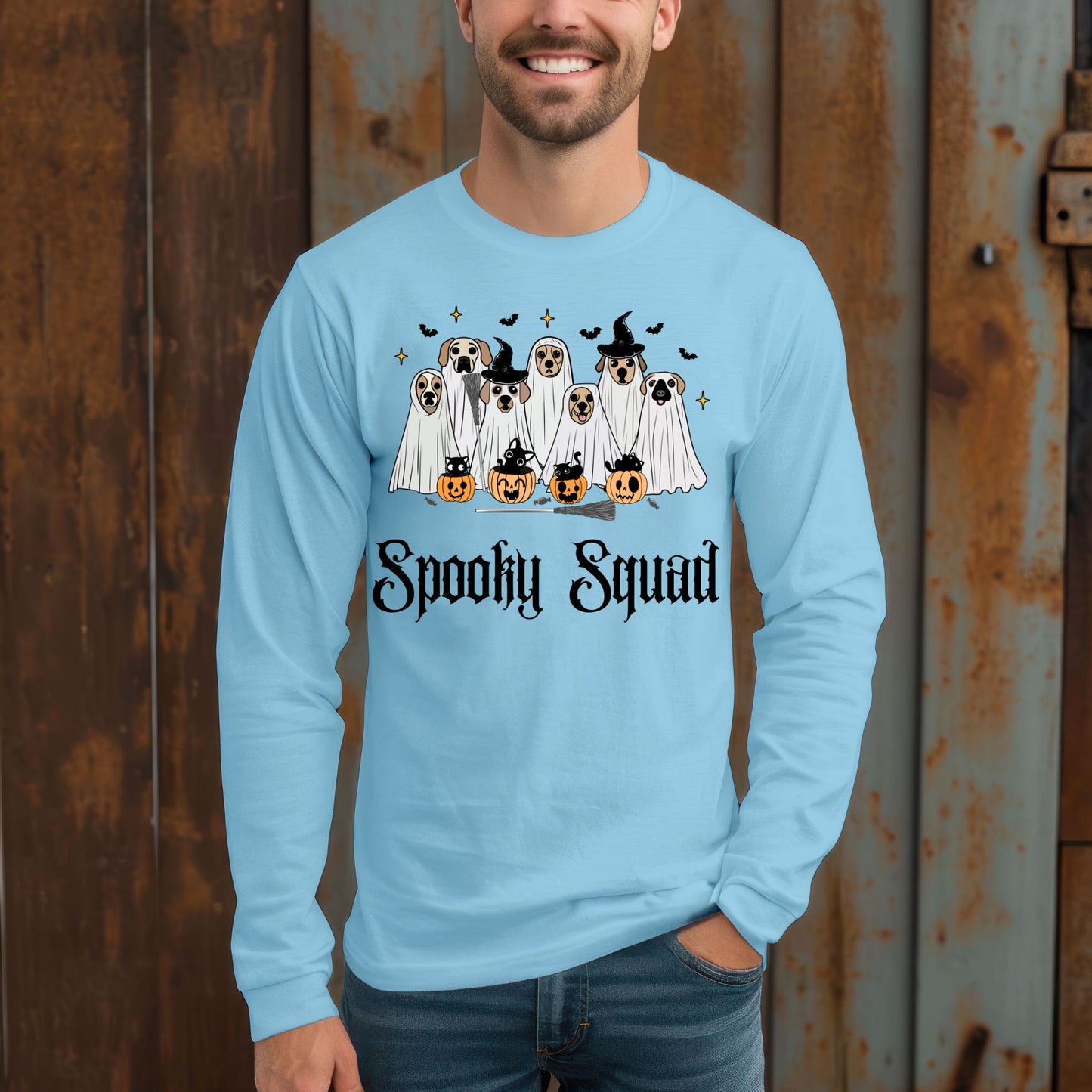 Spooky Squad Shirt Funny Halloween Tee Pet Lover Gift Cute Trick or Treat Tshirt Cute Halloween Top Ghost Shirt Long Sleeve Tee