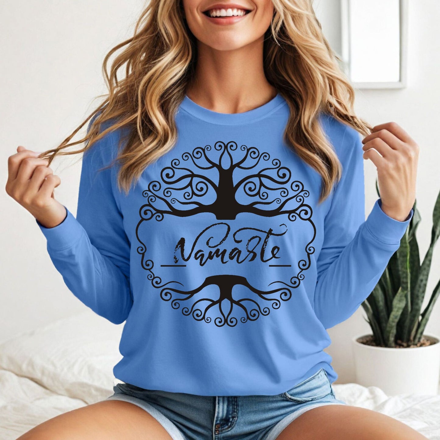 Namaste Shirt Tree Of Life Shirt Meditation Gift Yoga Shirt Meditation Shirt Yoga Gift Long Sleeve Tee