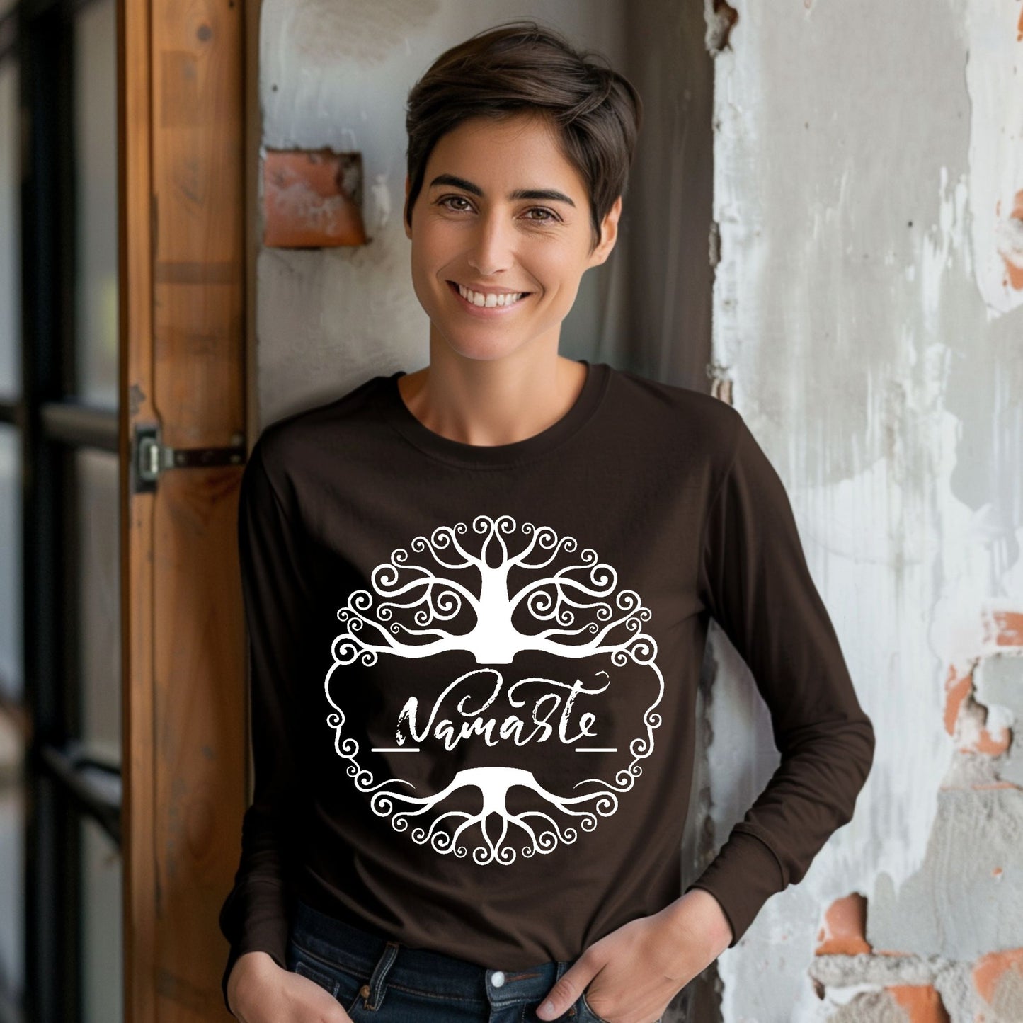 Namaste Shirt Tree Of Life Shirt Meditation Gift Yoga Shirt Meditation Shirt Yoga Gift Long Sleeve Tee