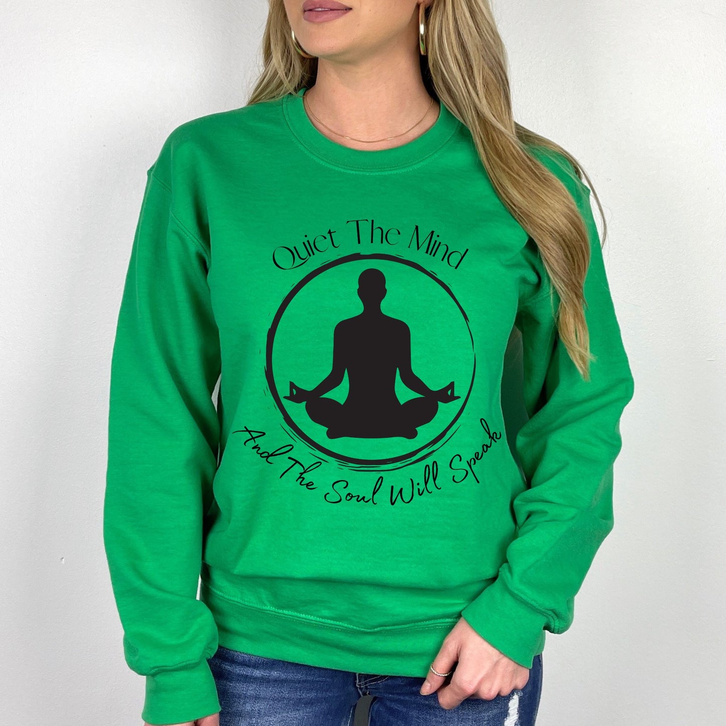 Quiet the Mind and the Soul Will Speak T-Shirt Meditation Shirt Zen Shirt Manifest Shirt Inspirational Meditation & Mindfulness Graphic TeeYoga Gift Long Sleeve Tee