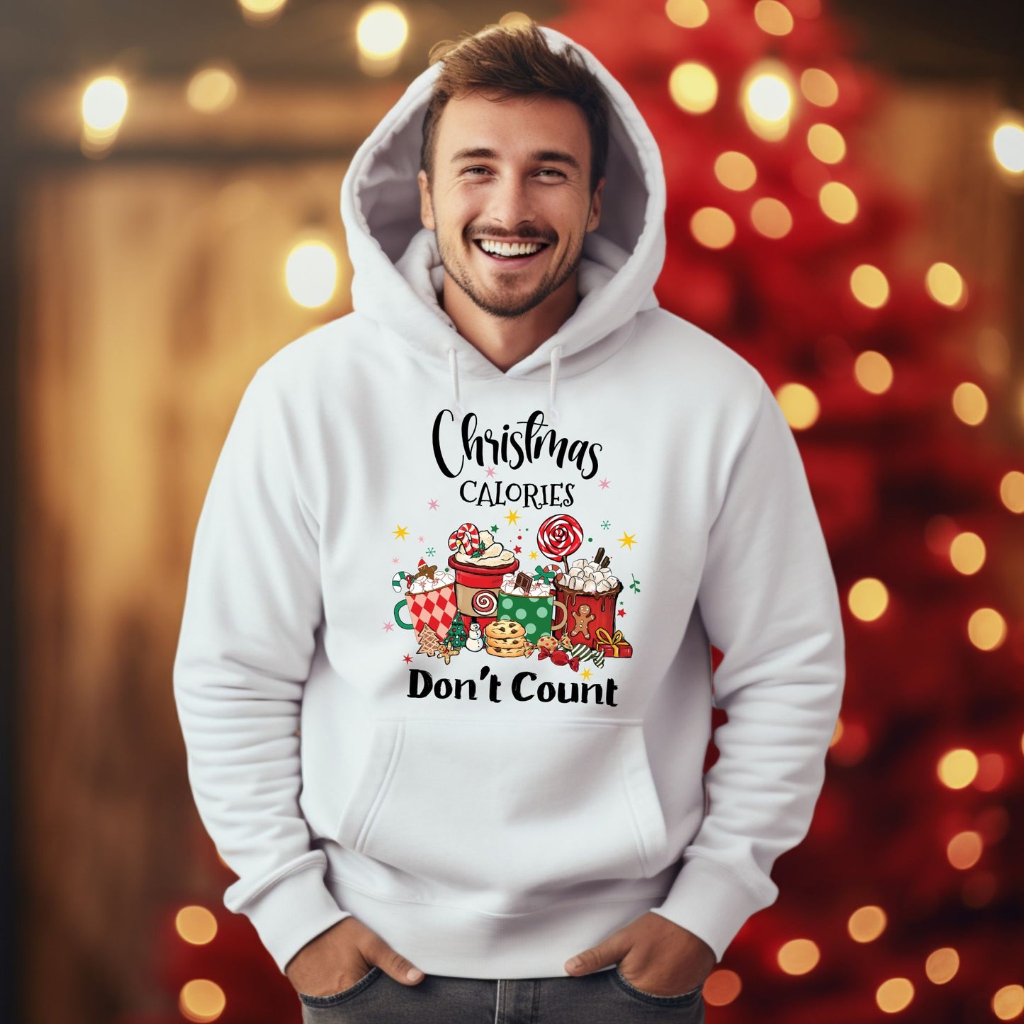 Christmas Calories Don't Count Hoodie Funny Christmas Sweatshirt Holiday Shirt Christmas Hoodie
