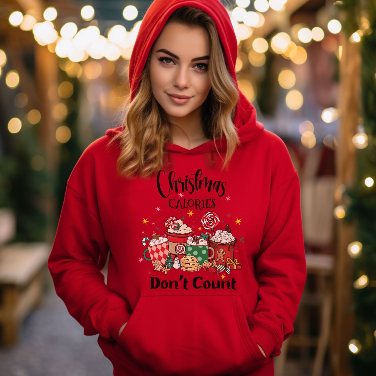 Christmas Calories Don't Count Hoodie Funny Christmas Sweatshirt Holiday Shirt Christmas Hoodie